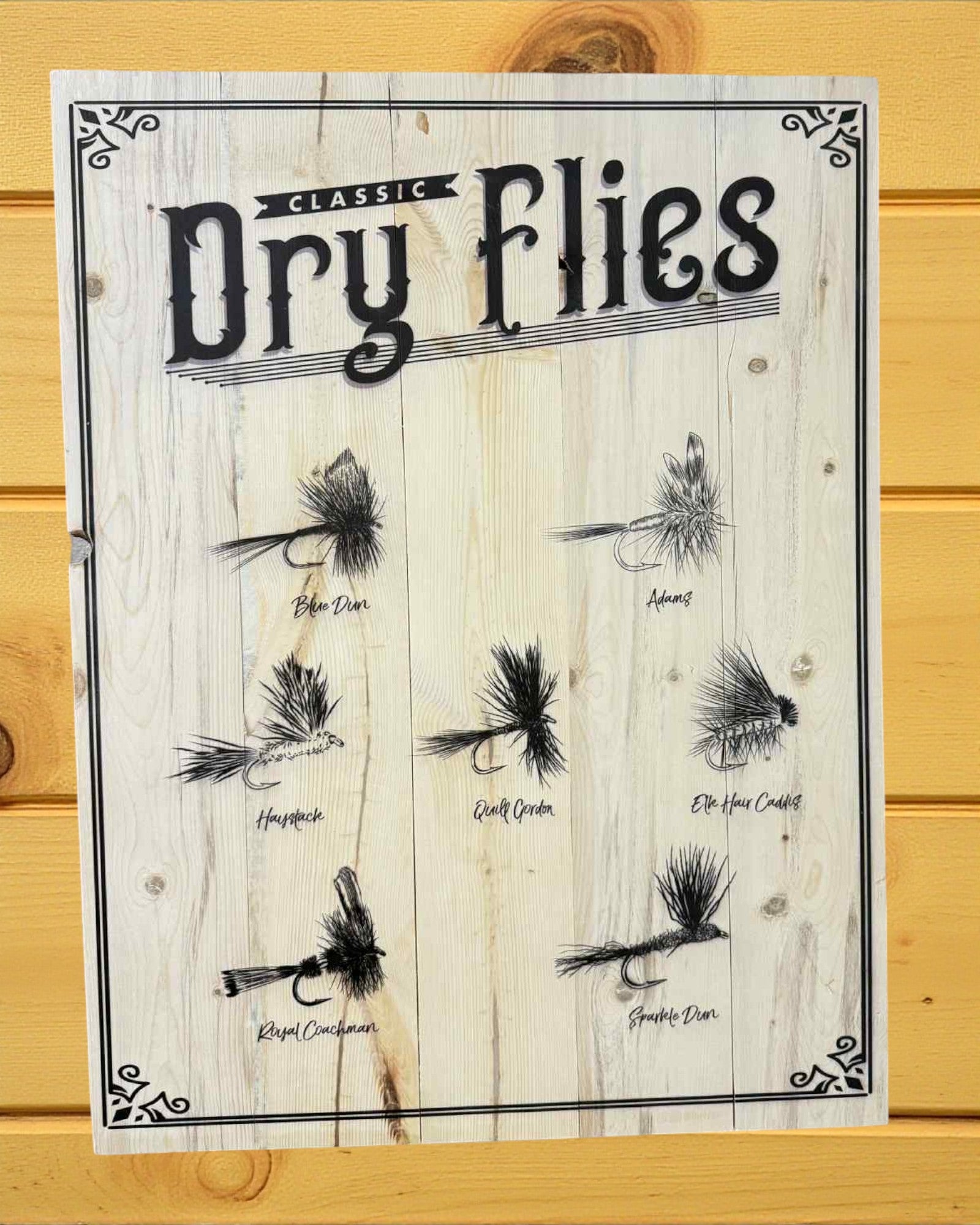Dry Flies Wooden Decor