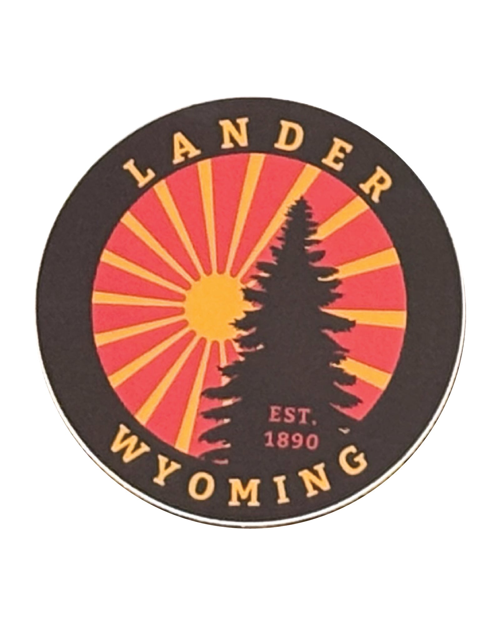Lander Wyoming Sun and Tree Sticker