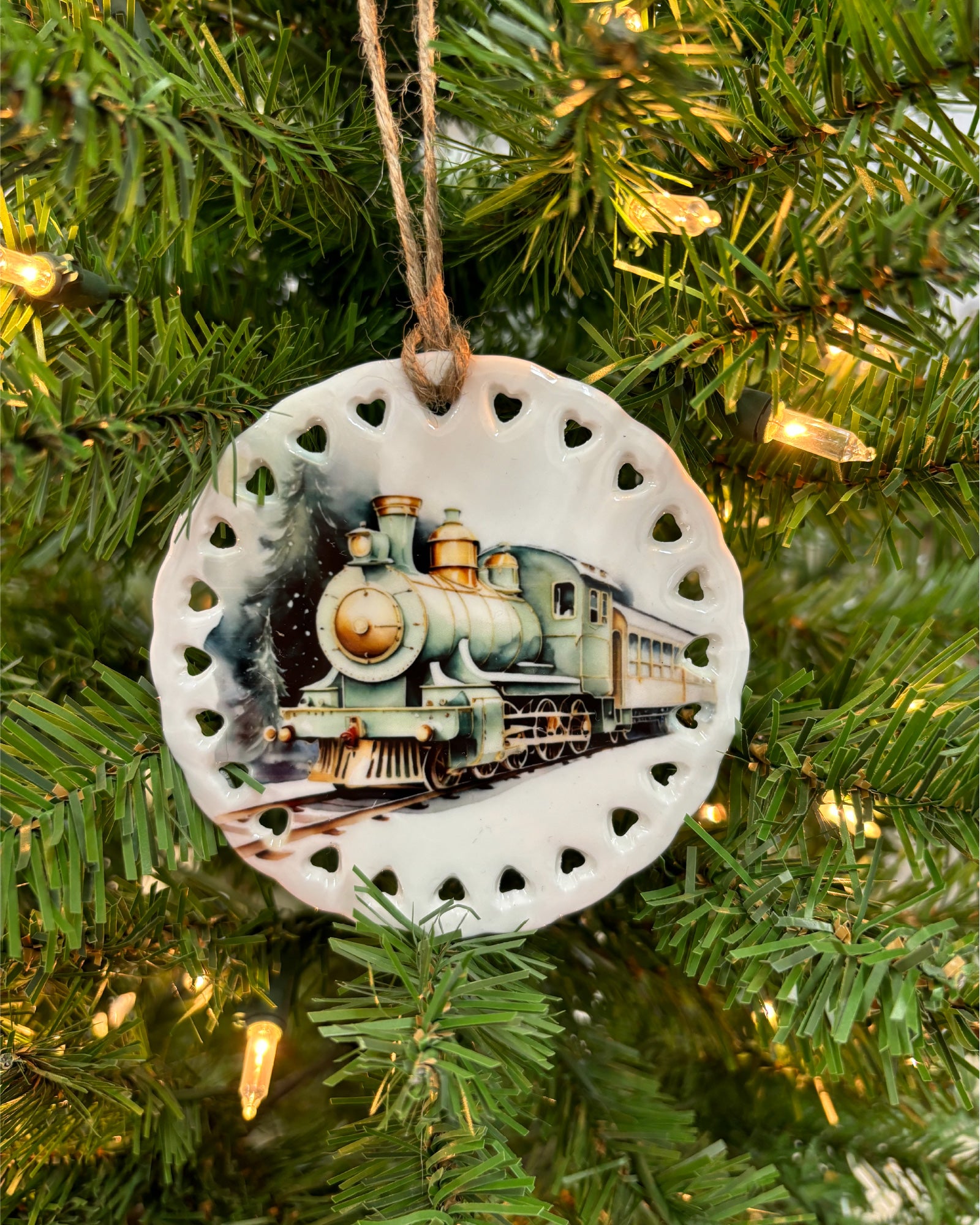 Christmas Tree Train Ornament
