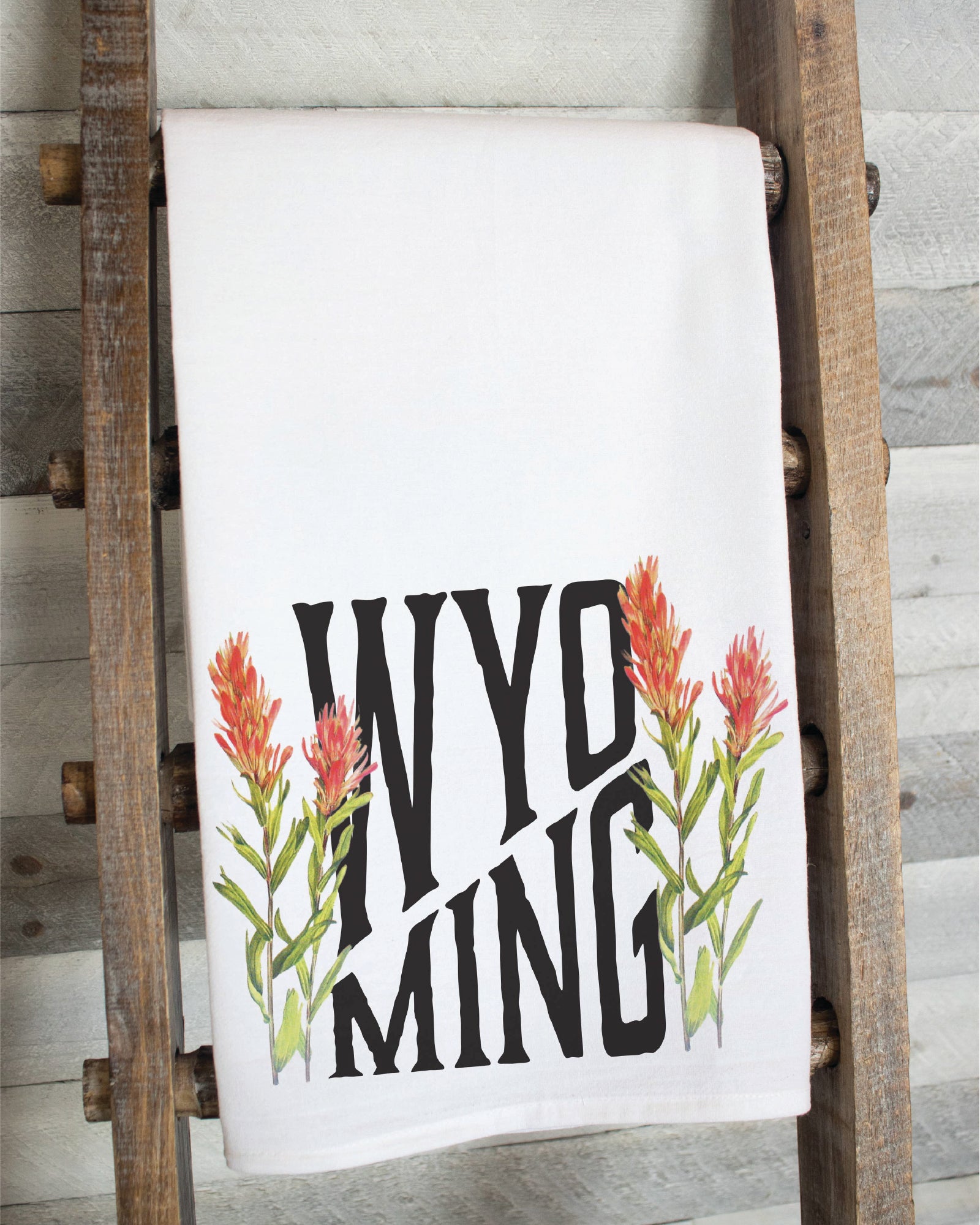Wyoming Indian Paintbrush Flour Sack Tea Towel
