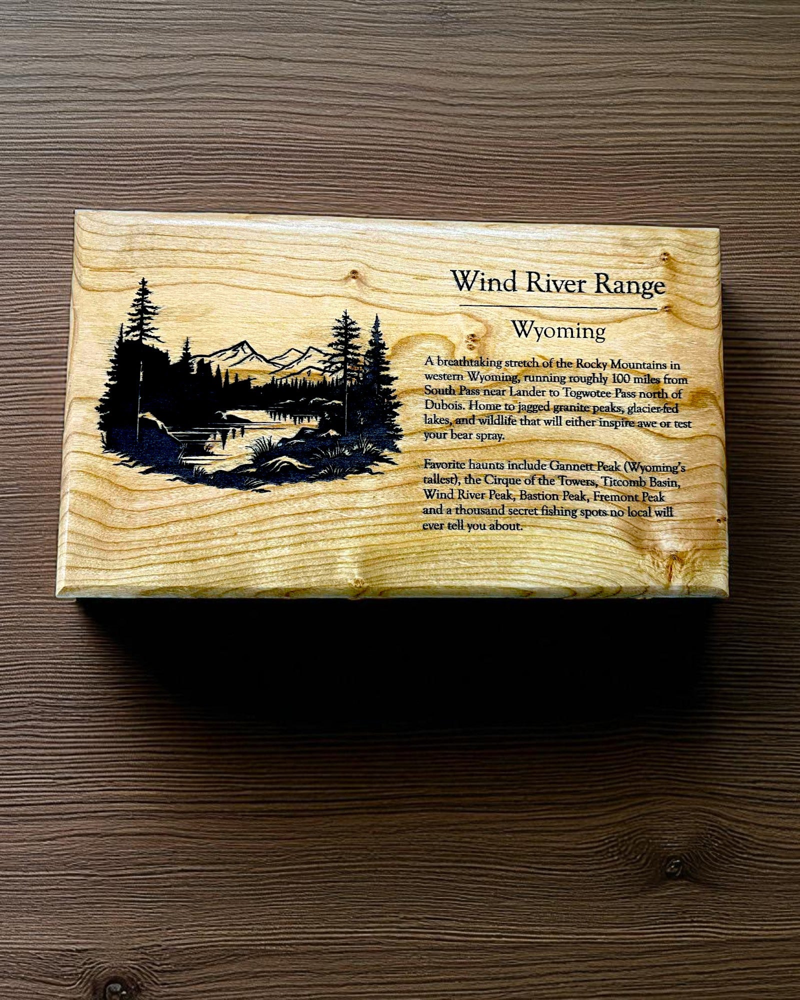 Wind River Range Wyoming Wood Sign