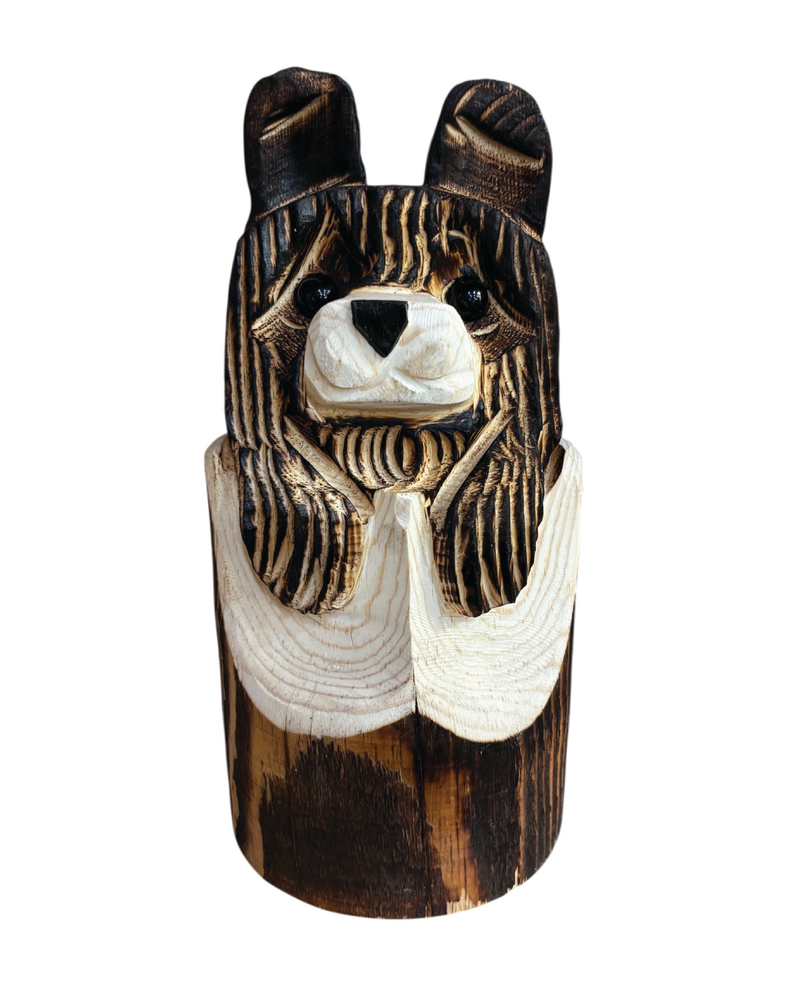 10" Wooden Bear Stump