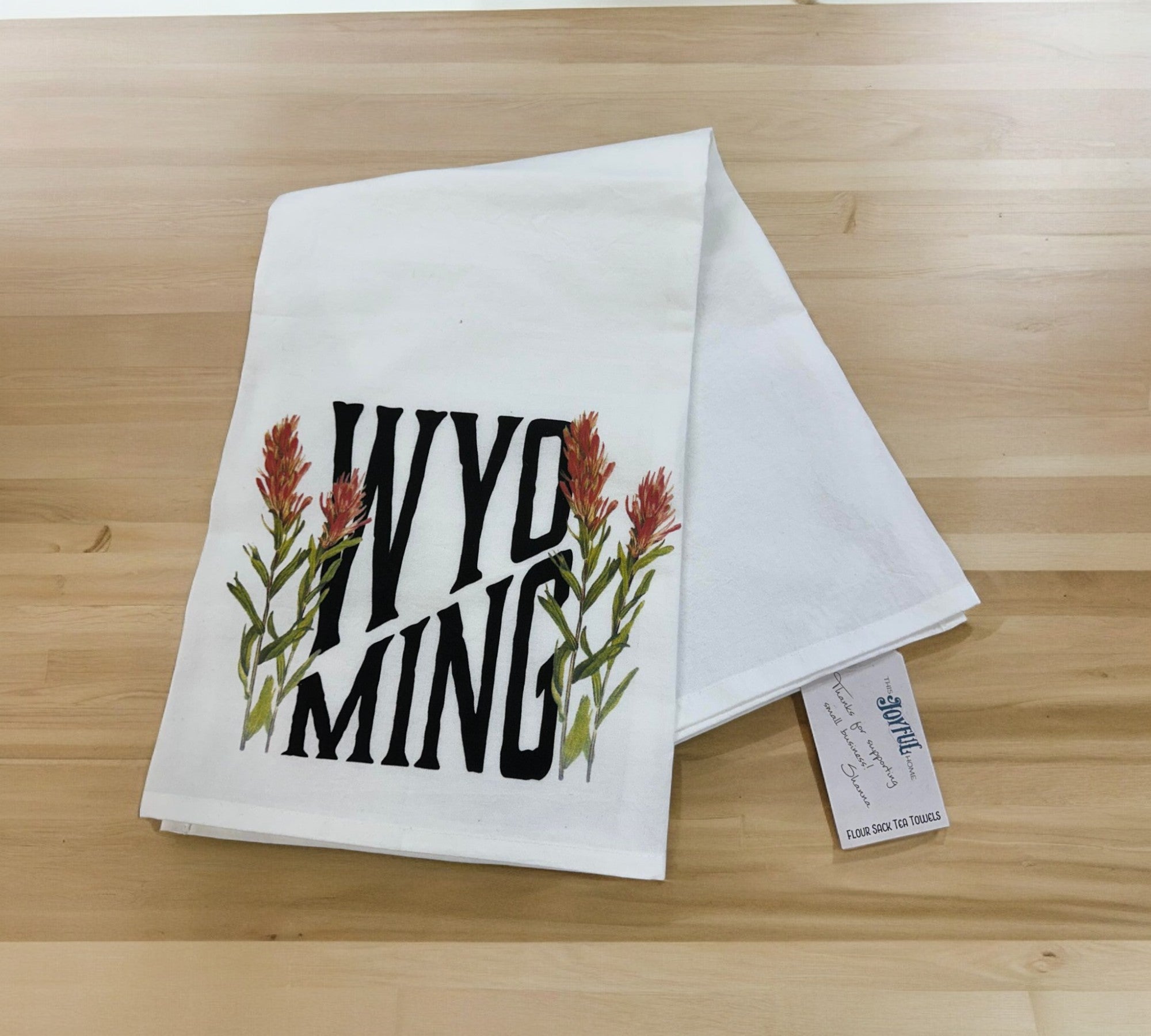 Wyoming Indian Paintbrush Flower Sack Tea Towel