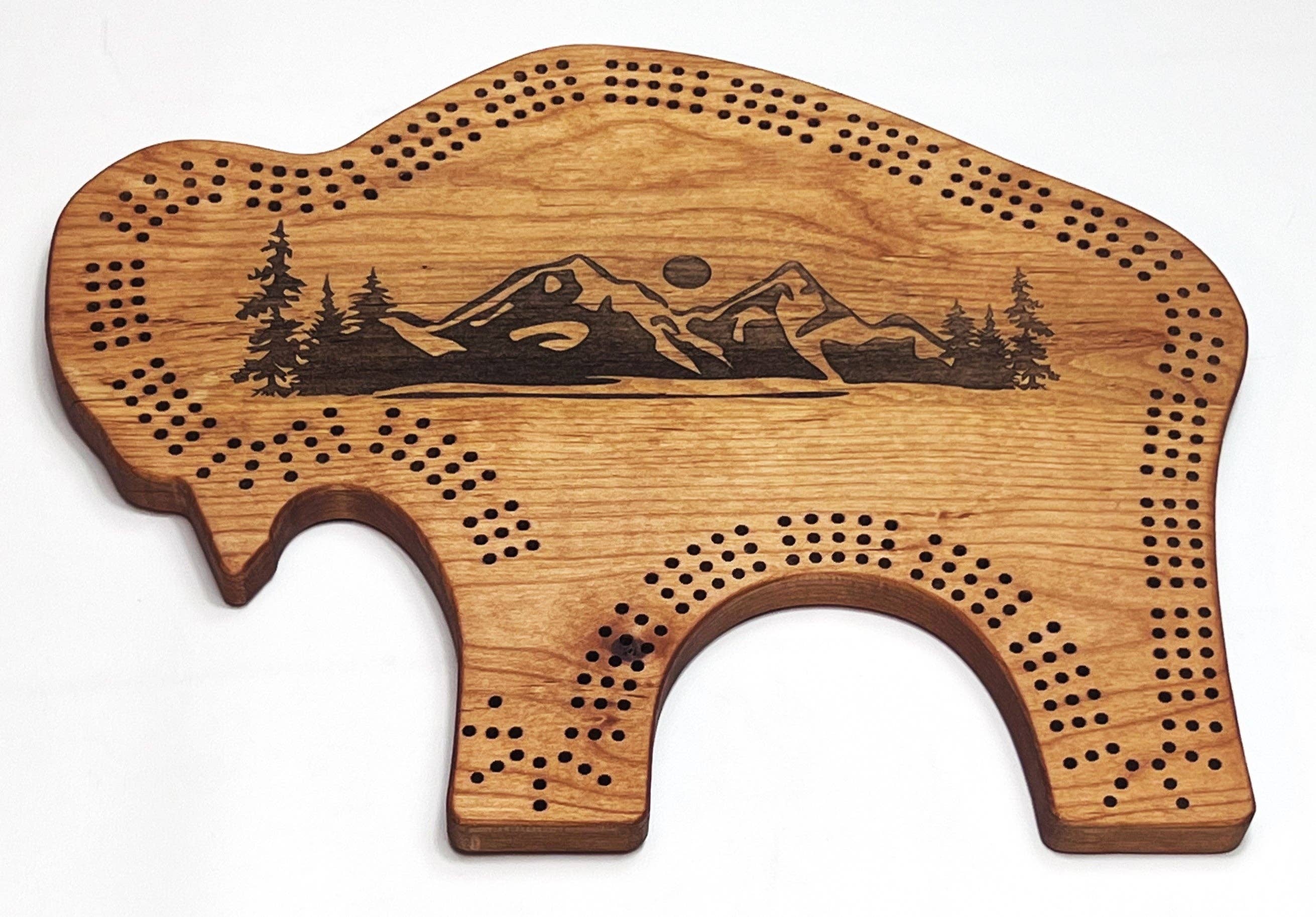 "Wilderness Majesty: The Bison Cribbage Board"