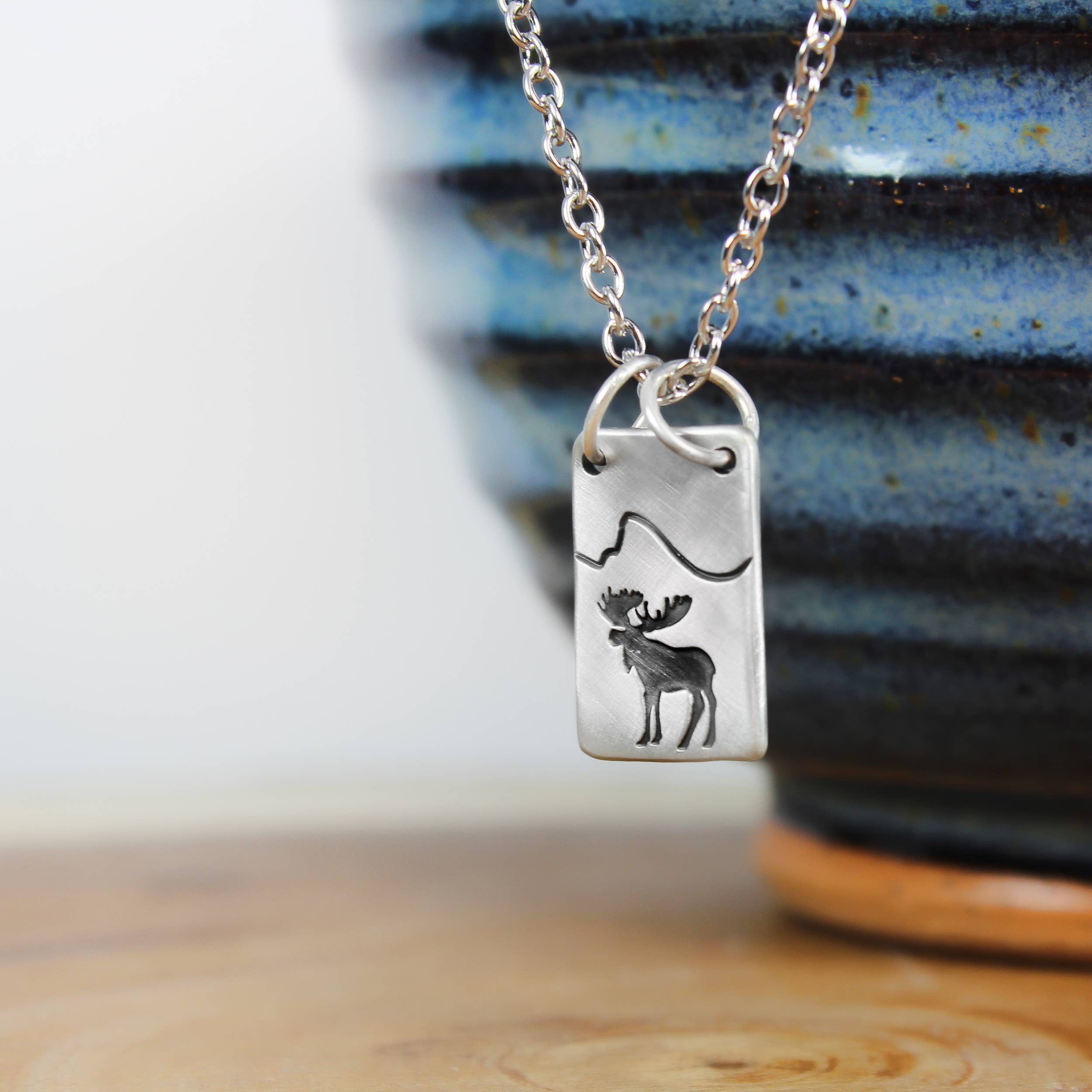 Moose  Necklace with Mountain