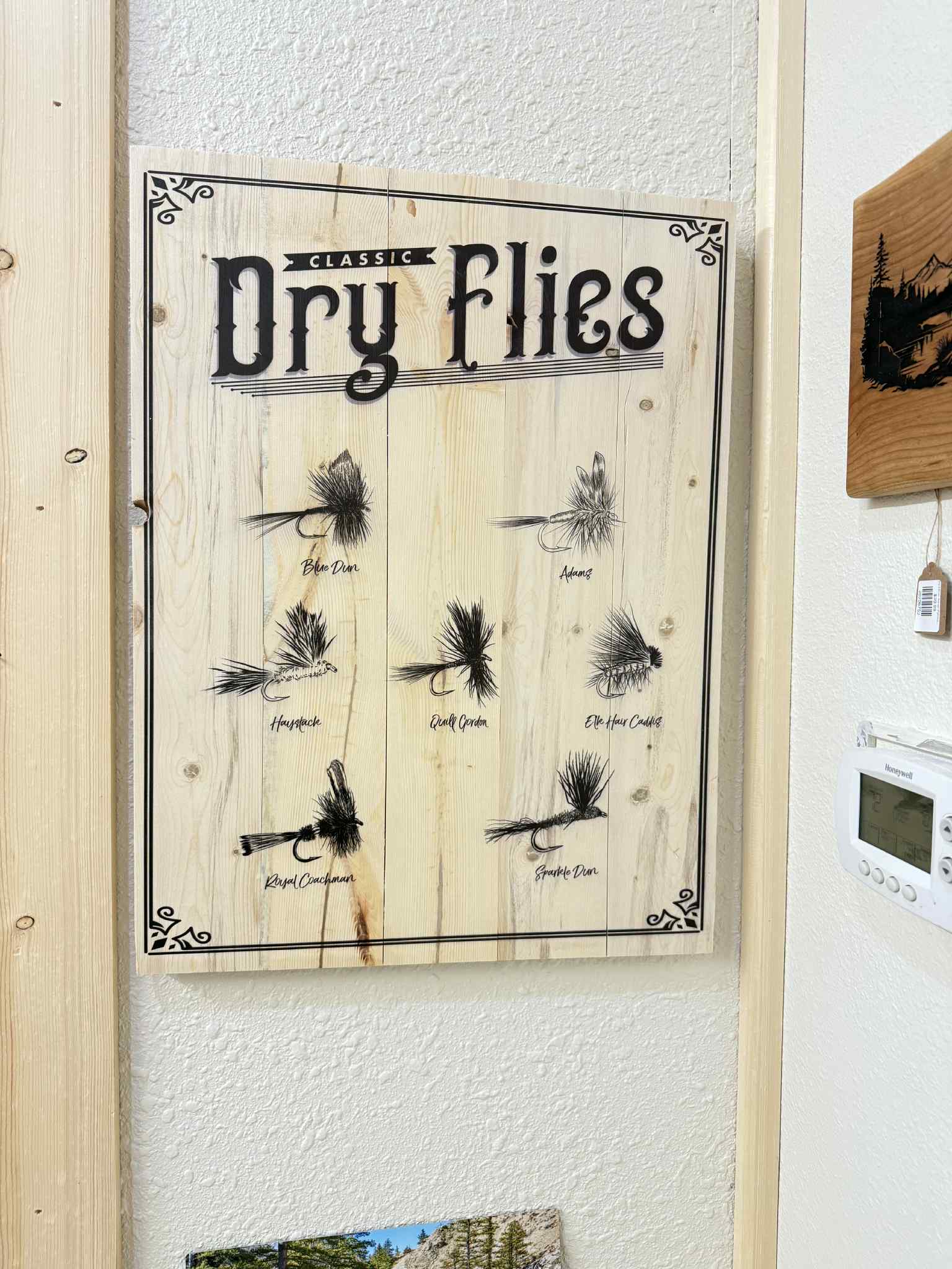 Dry Flies Wooden Decor