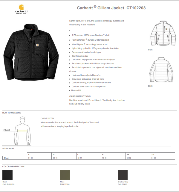 Wyoming BLM Fire Carhartt ® Gilliam Jacket