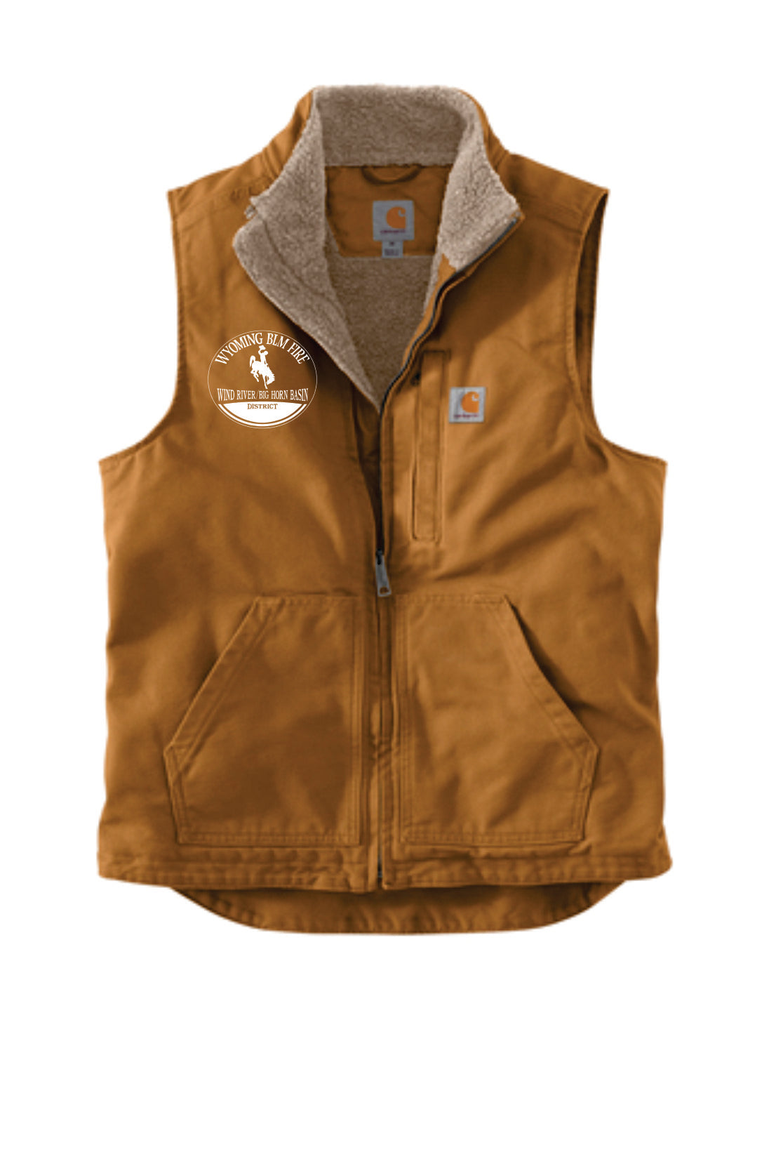 Wyoming BLM Fire Carhartt Sherpa Lined Mock Neck Vest Wind River Outpost