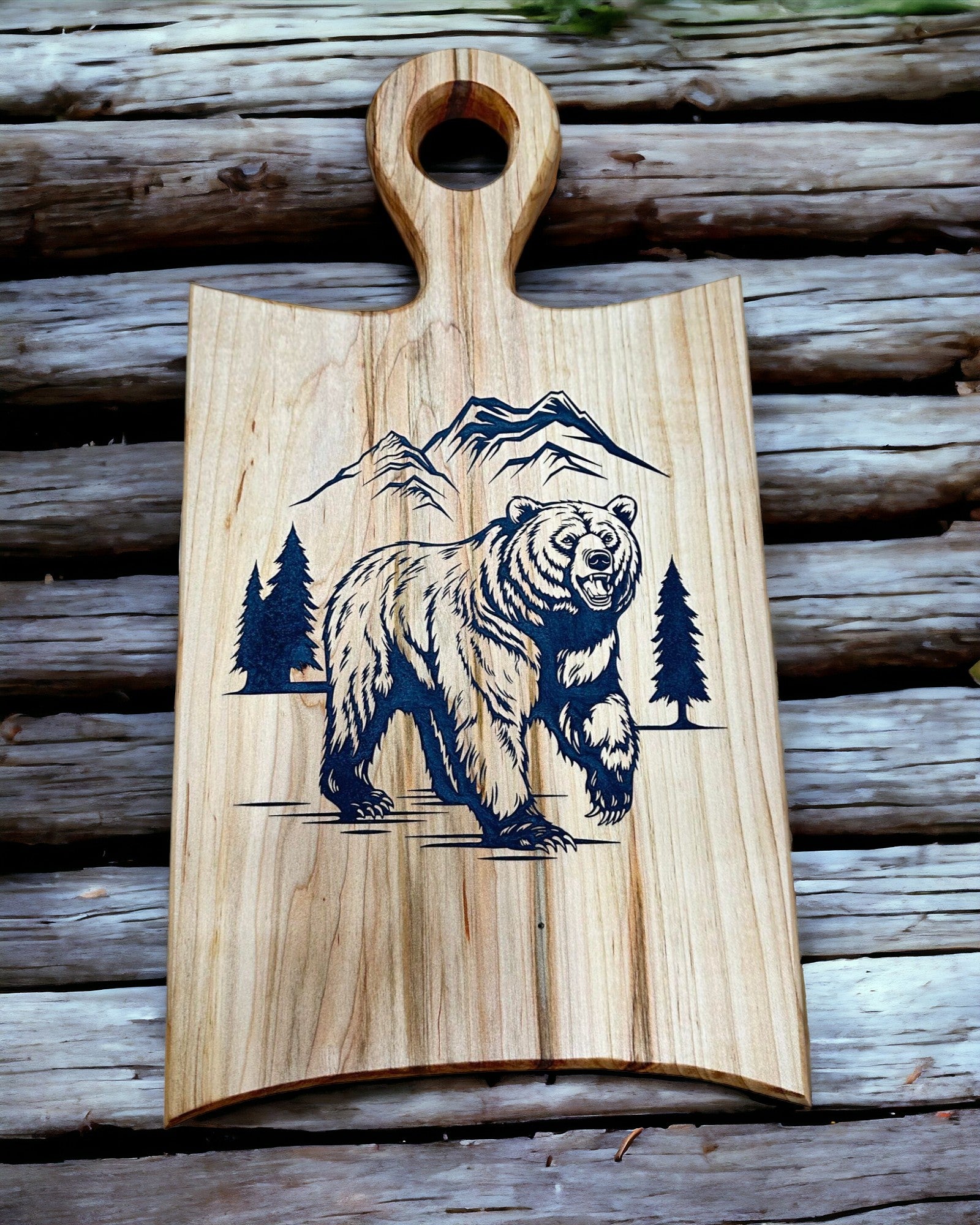 Grizzly Bear Handled Cutting Board