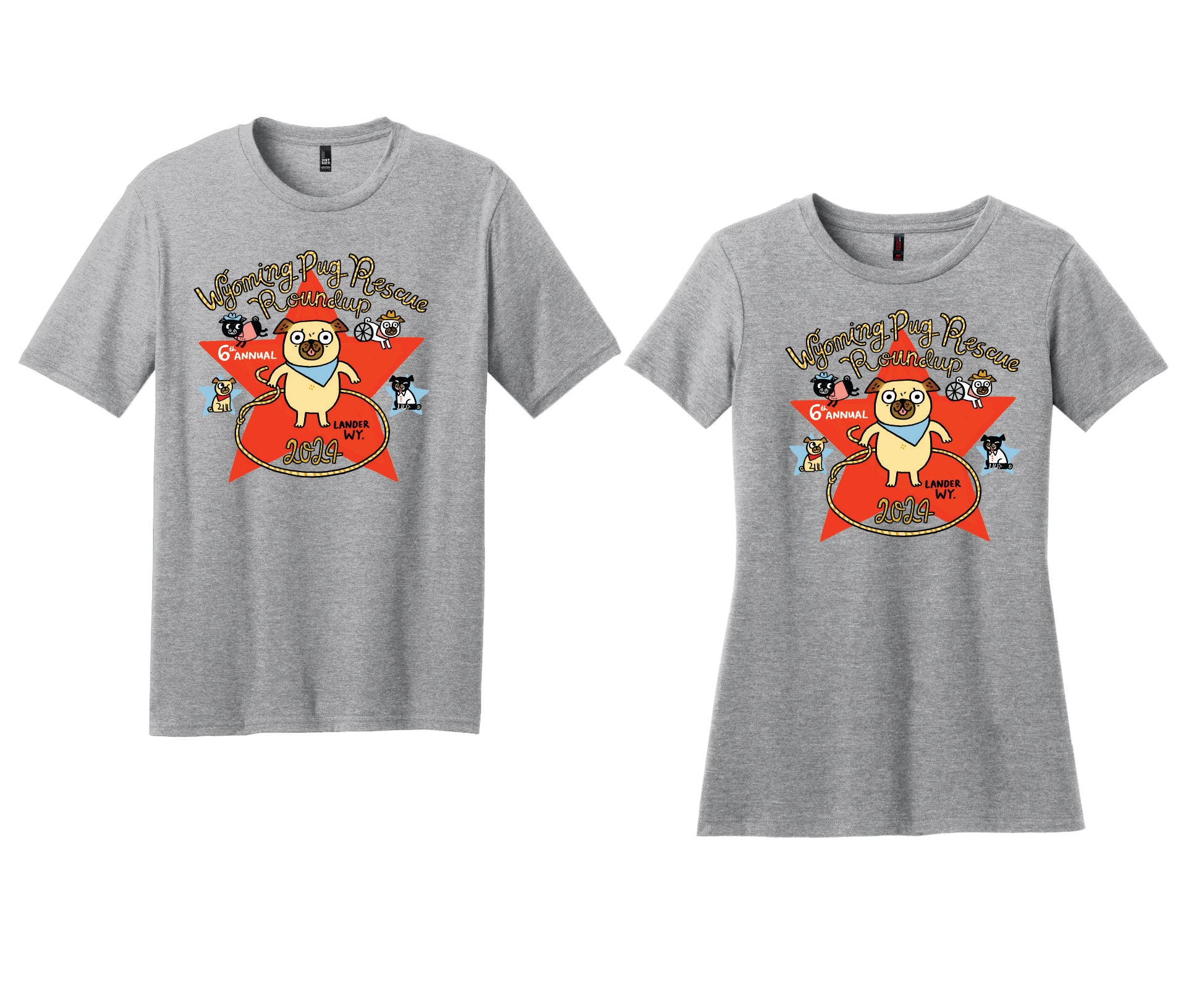 2024 Wyoming Pug Rescue Roundup Shirt