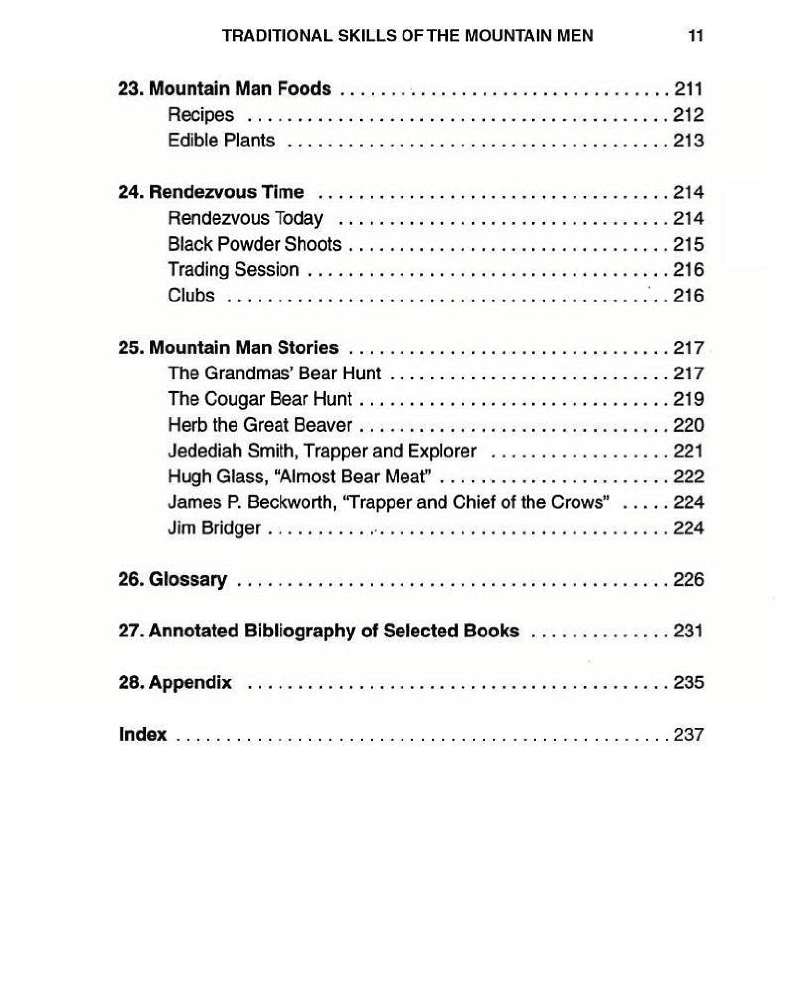 Traditional Skills of the Mountain Men