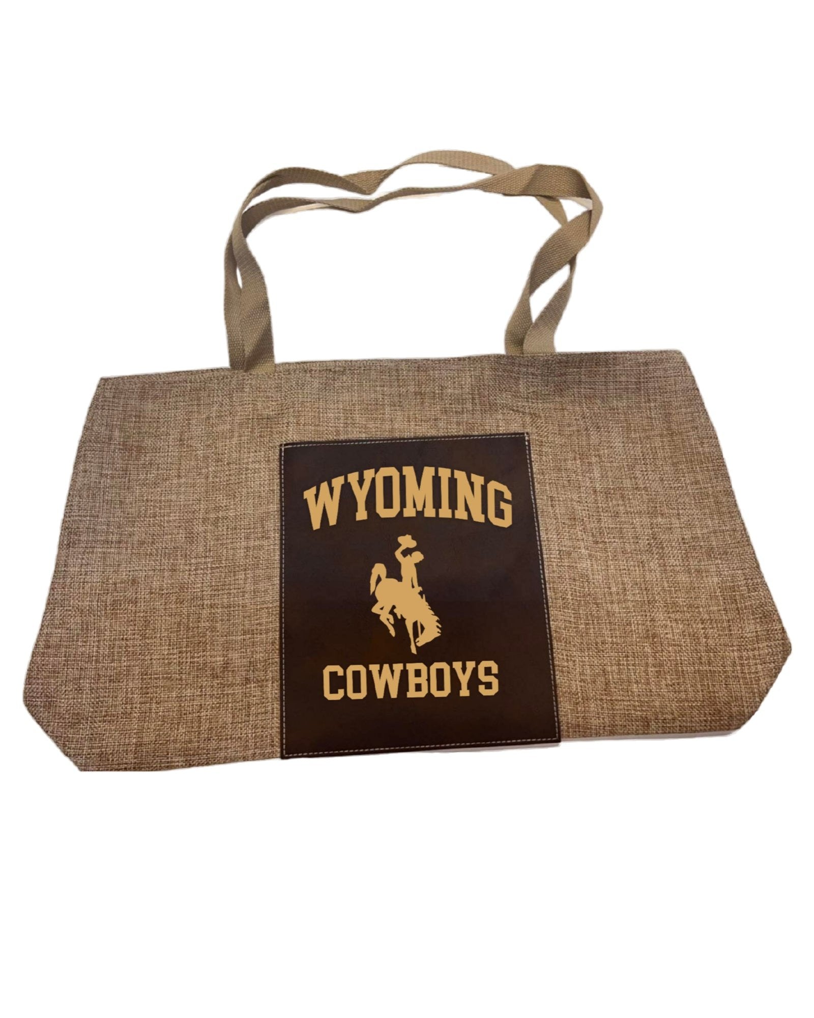 Wyoming Cowboys Burlap Carry All Bag