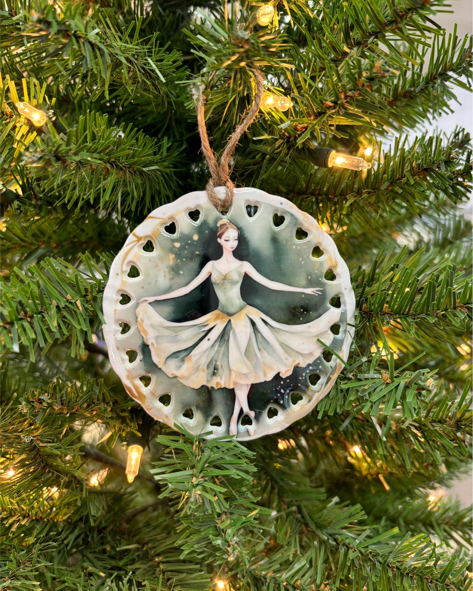 Ceramic Christmas Ballerina Ornament