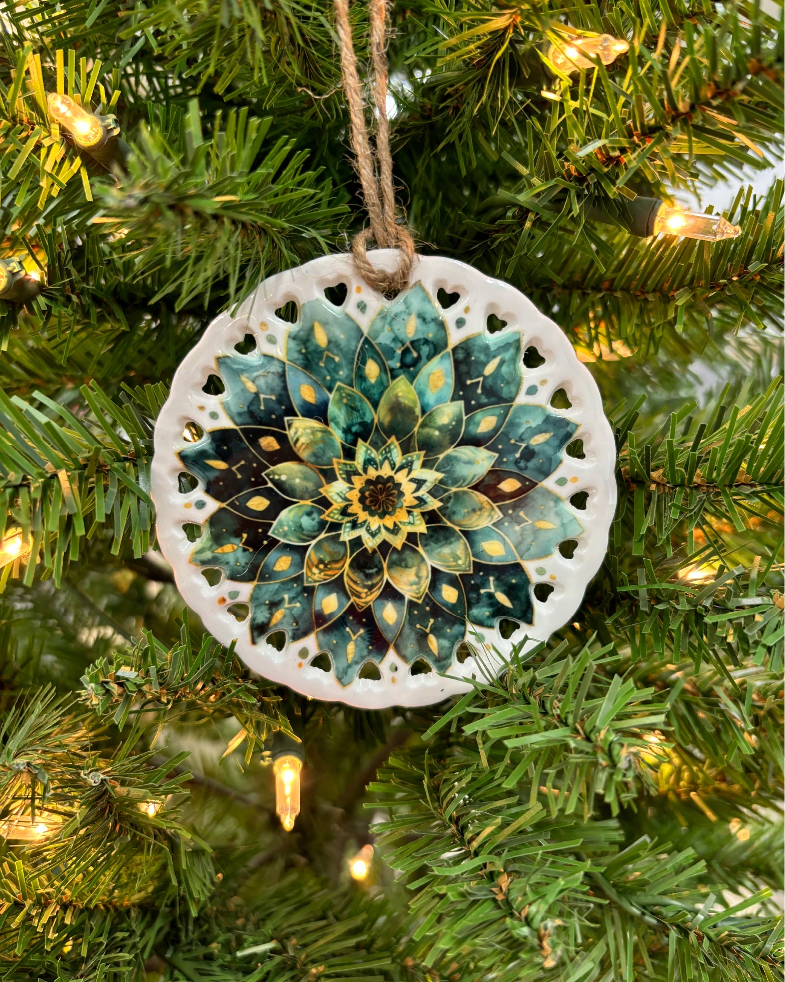 Ceramic Mandala Christmas Ornaments