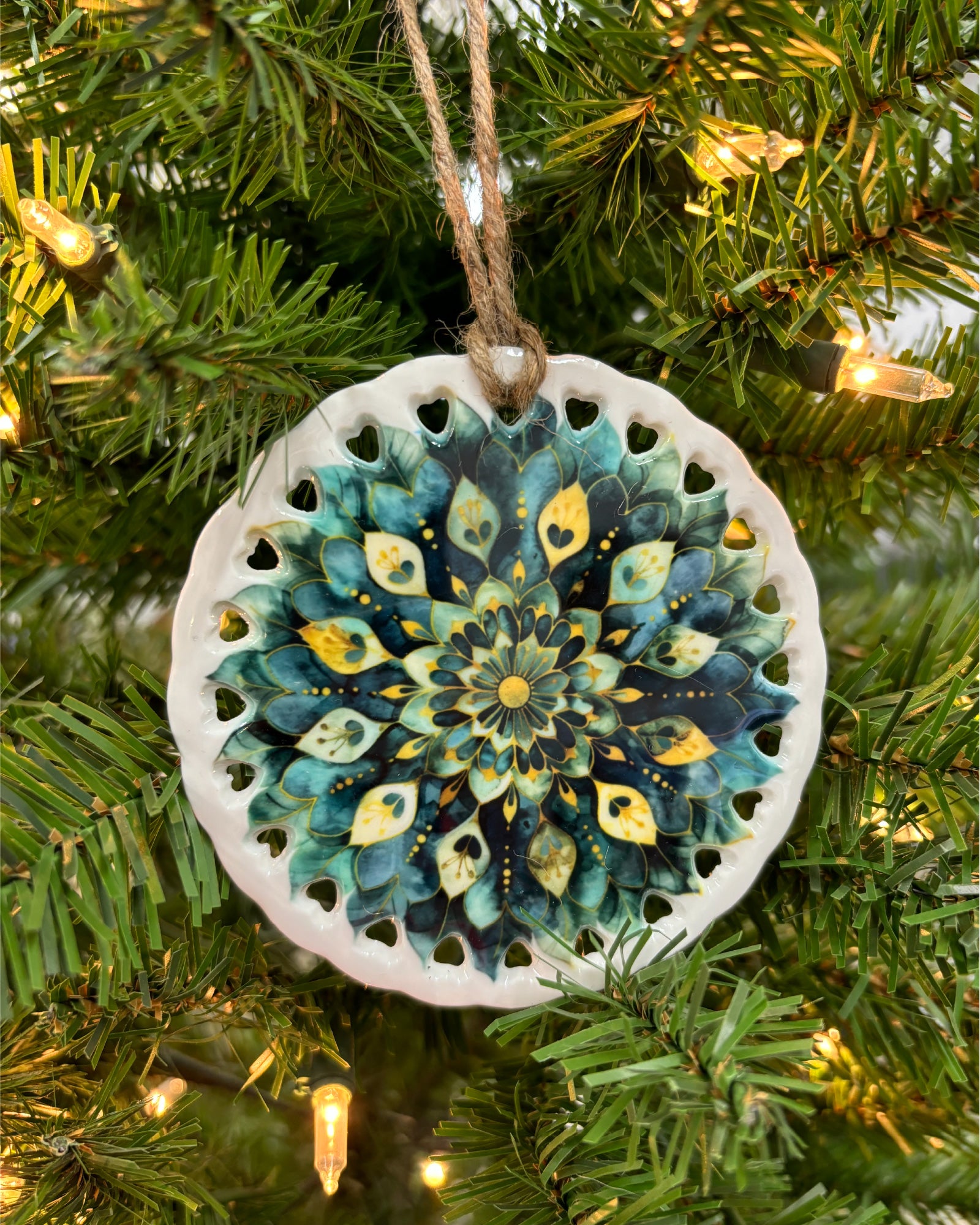 Ceramic Mandala Christmas Ornaments