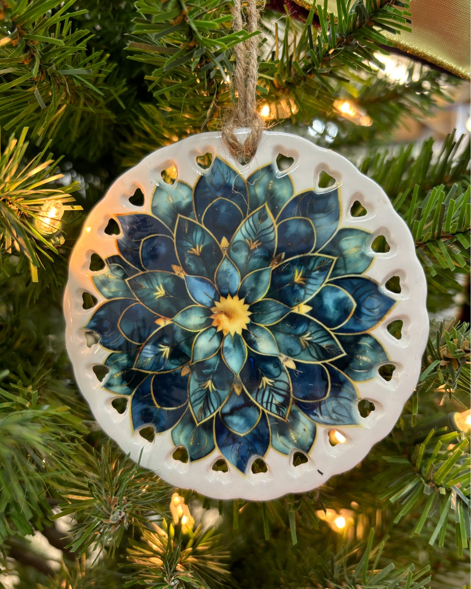 Ceramic Mandala Christmas Ornaments