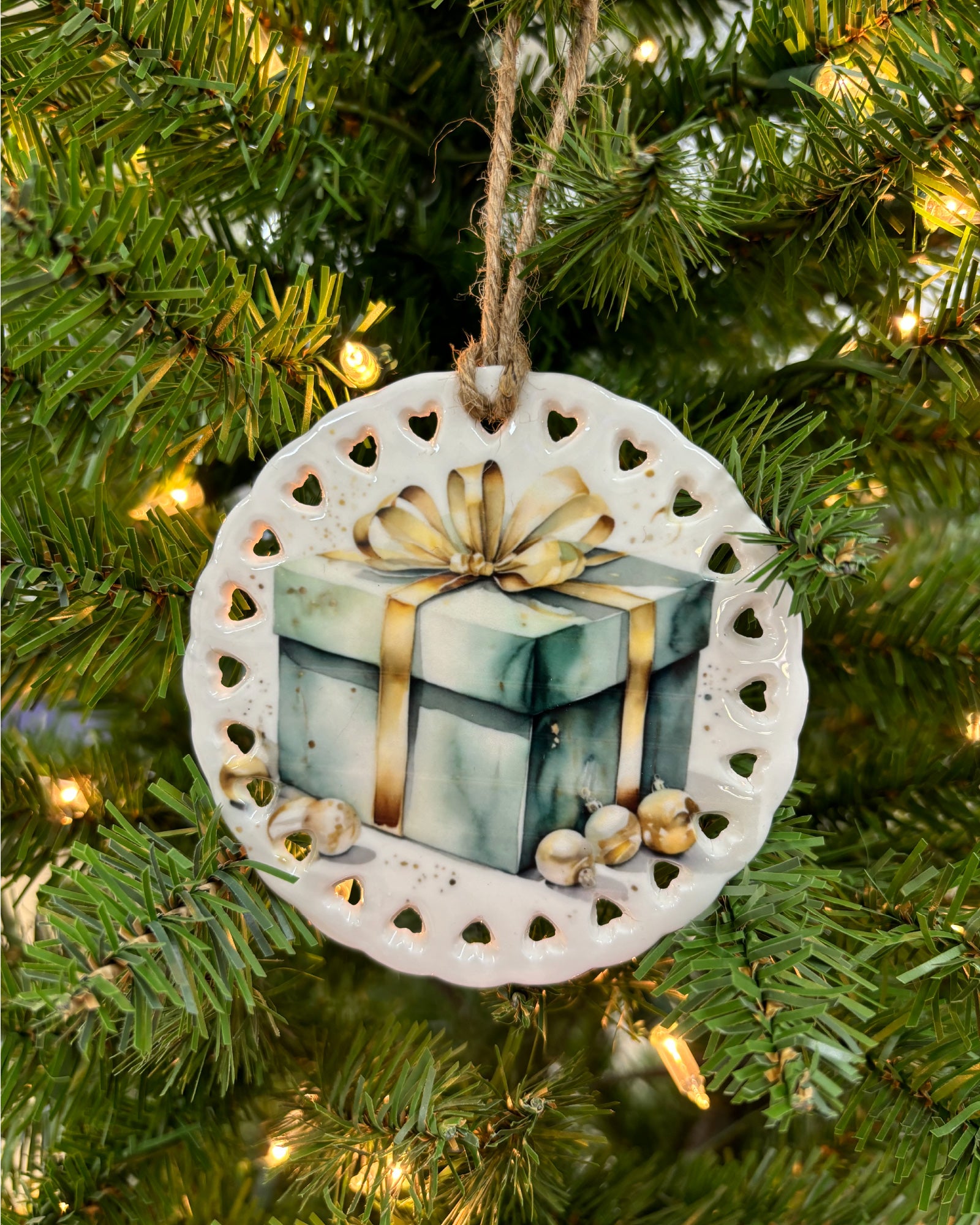 Ceramic Holiday Gift Ornament