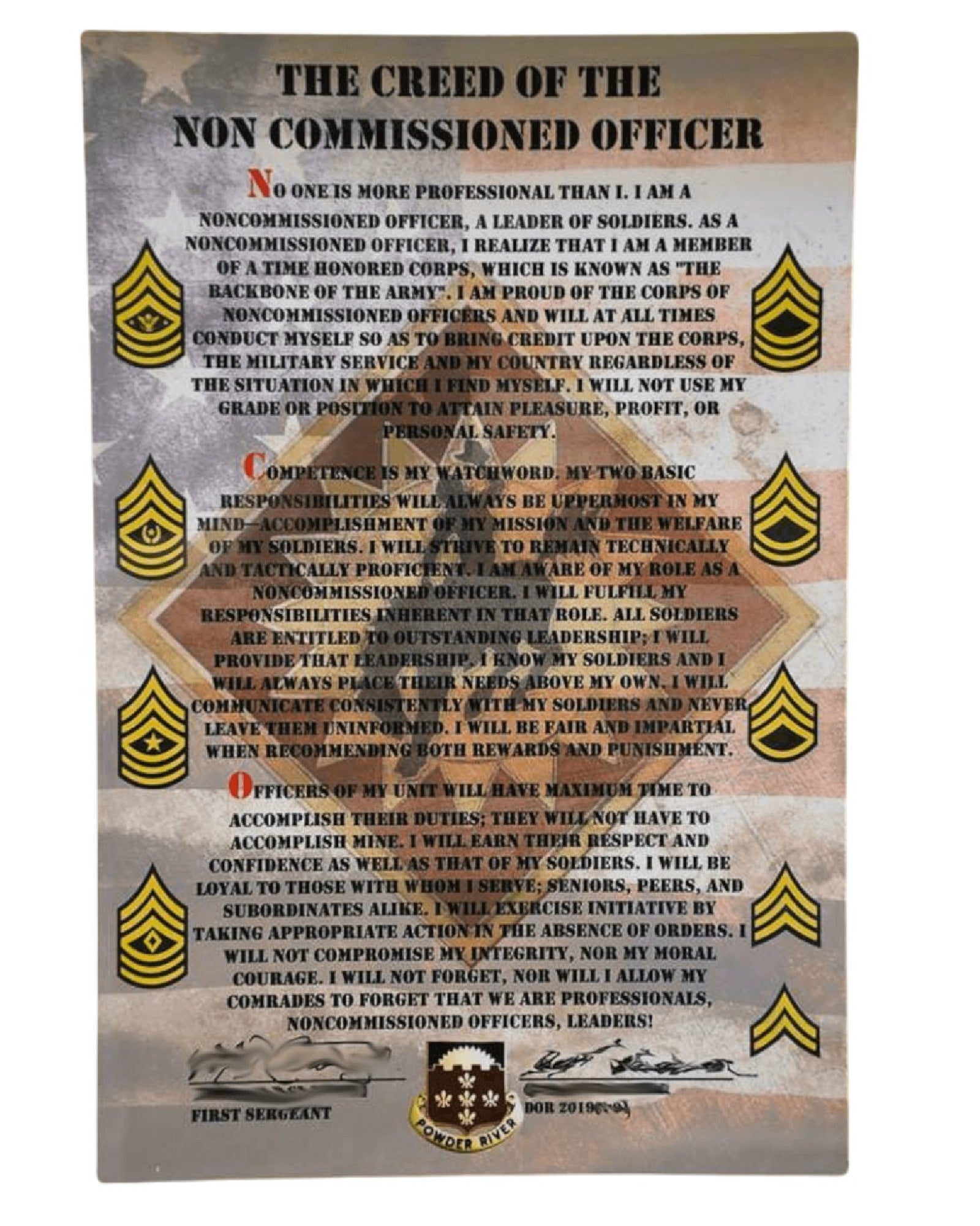 Custom NCO Creed