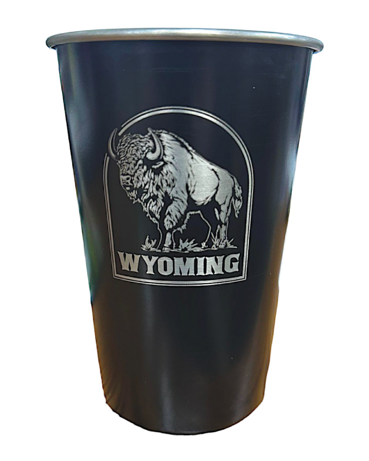 Wyoming Bison Stainless Steel Pint Glass