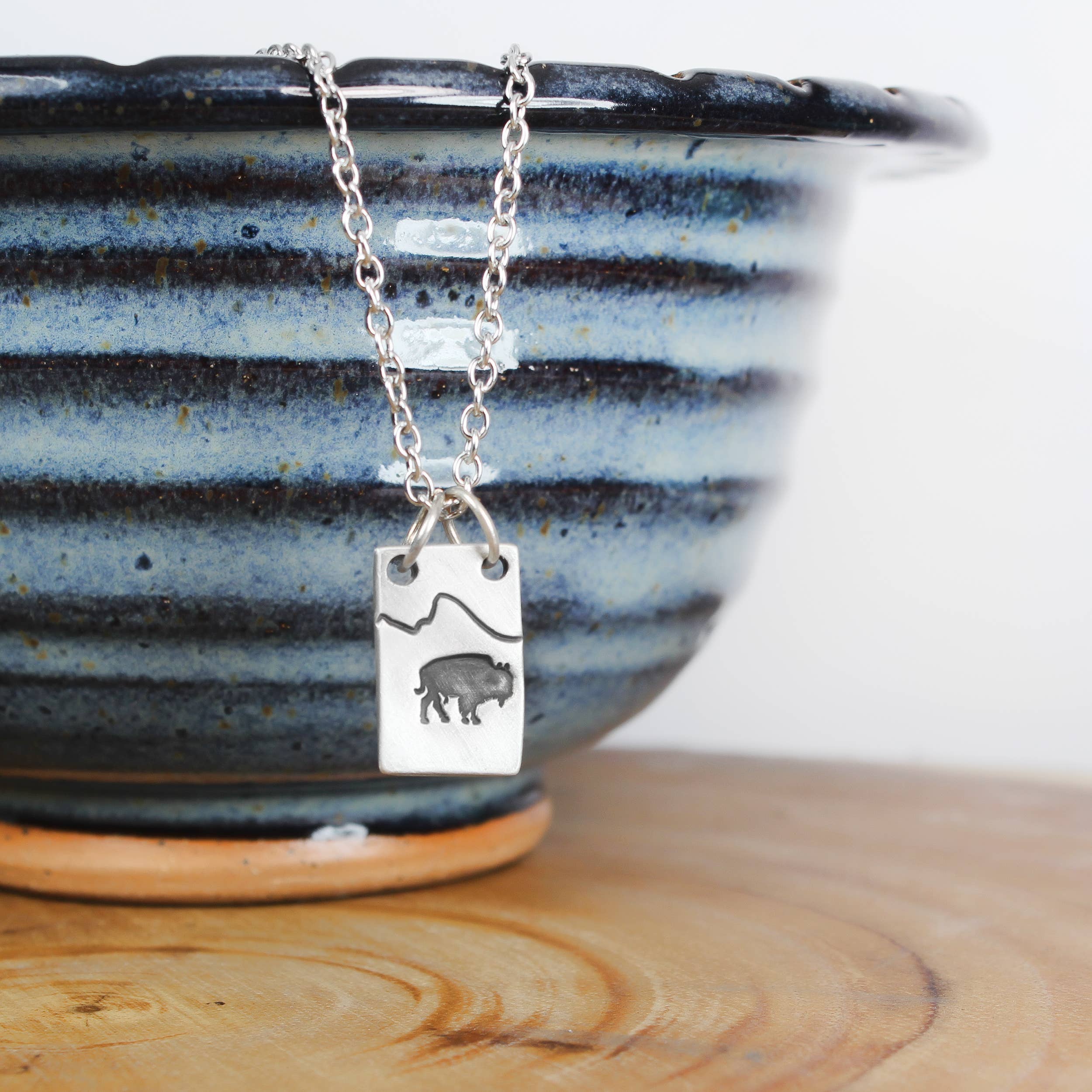 Bison Necklace with Mountain