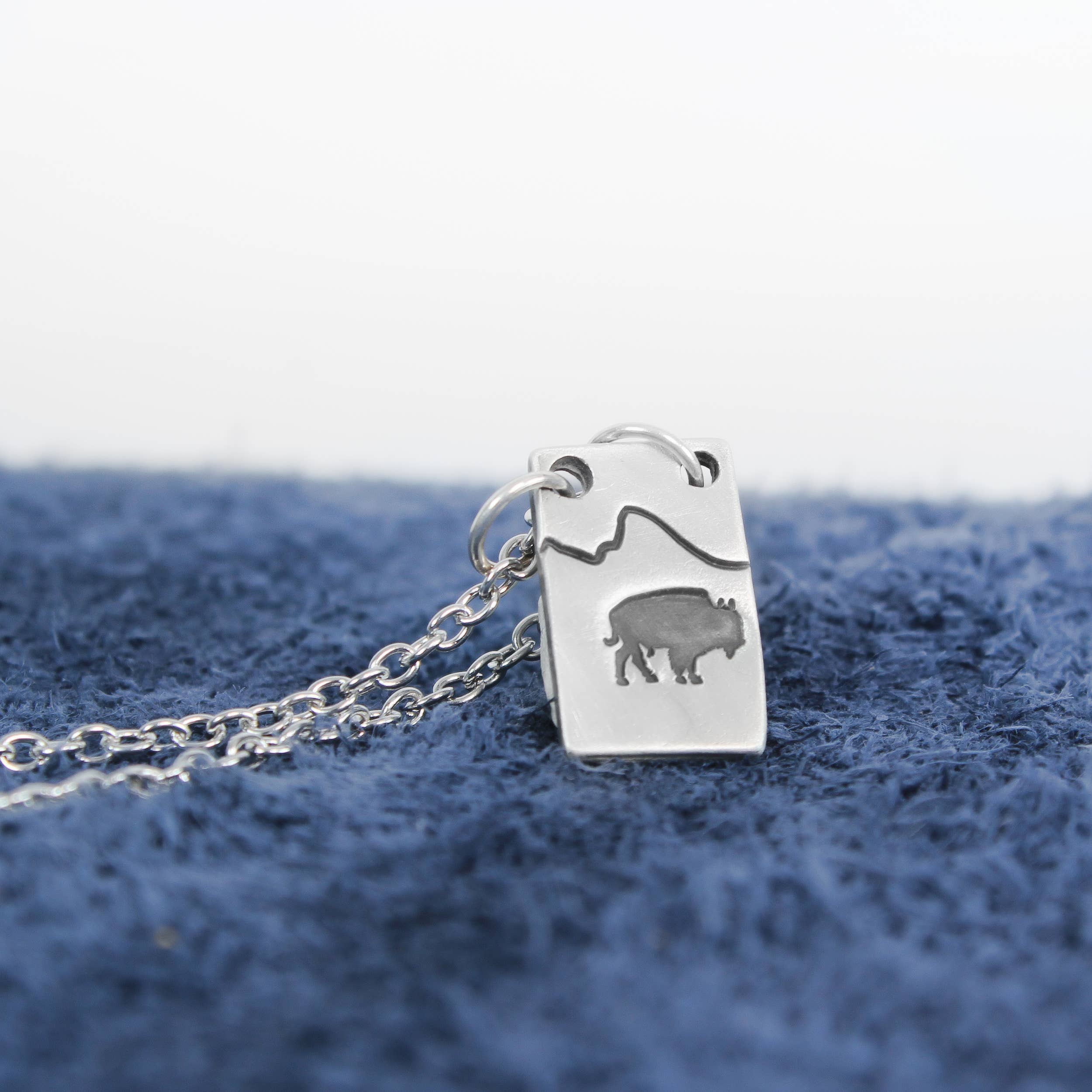 Bison Necklace with Mountain