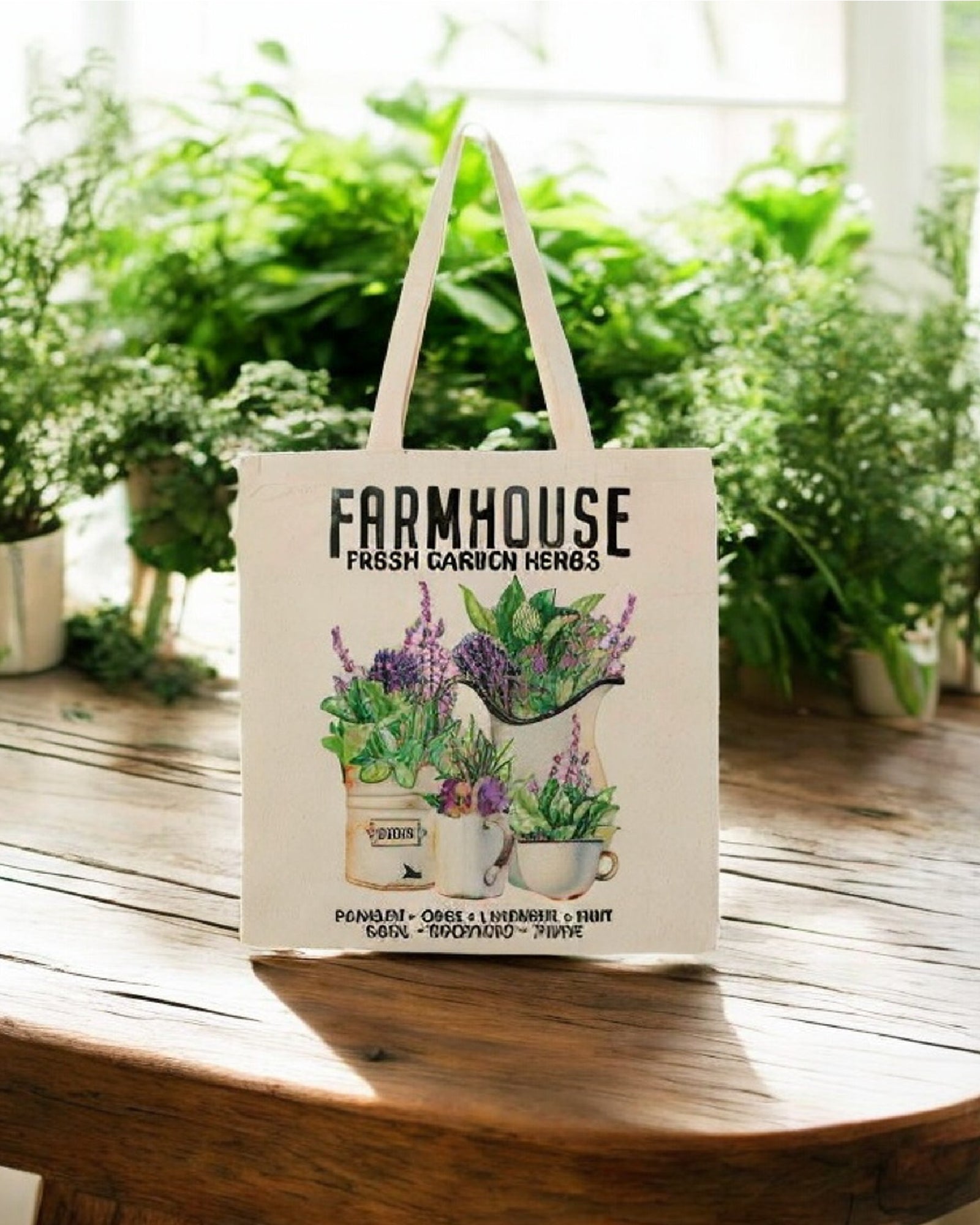 Fresh Garden Herbs Canvas Tote Bag