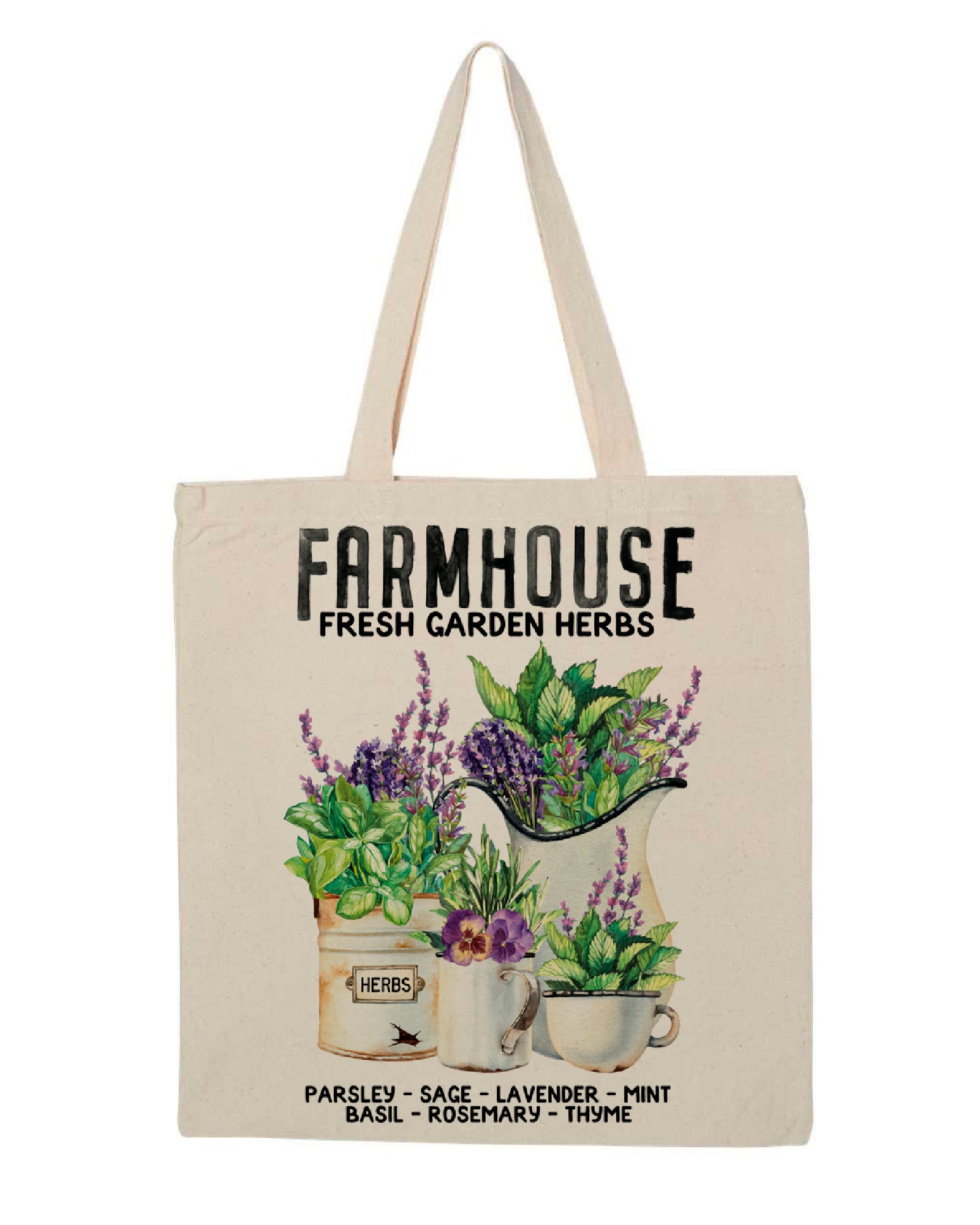 Fresh Garden Herbs Canvas Tote Bag