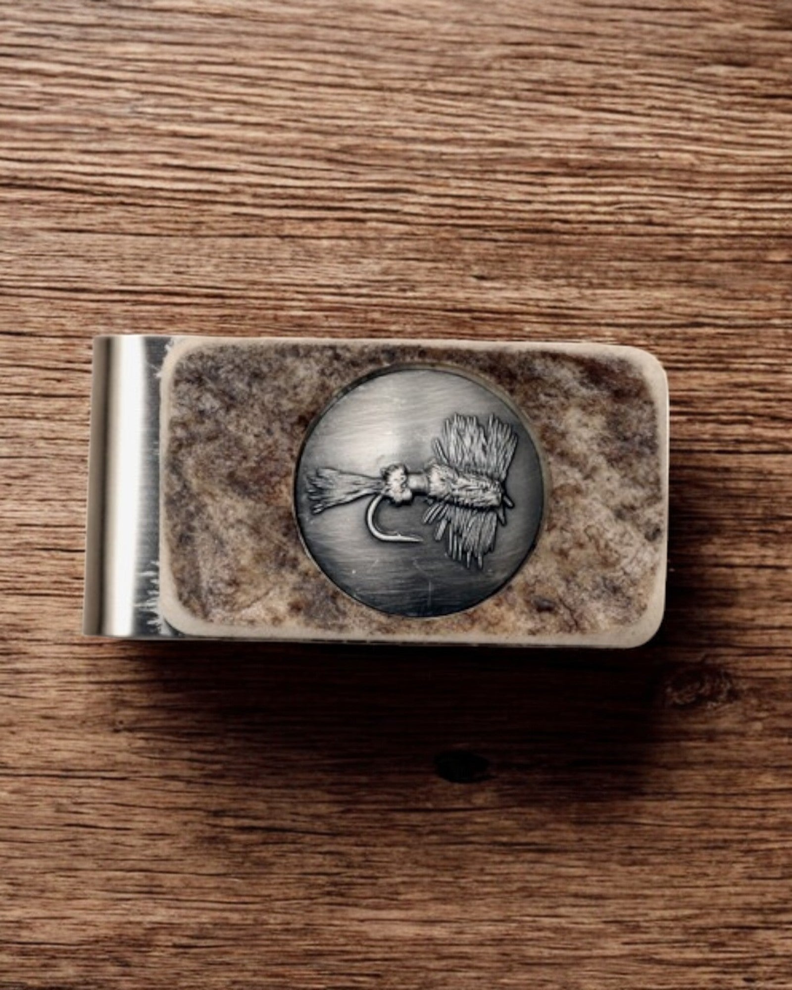 Fly Fishing Antler Money Clip