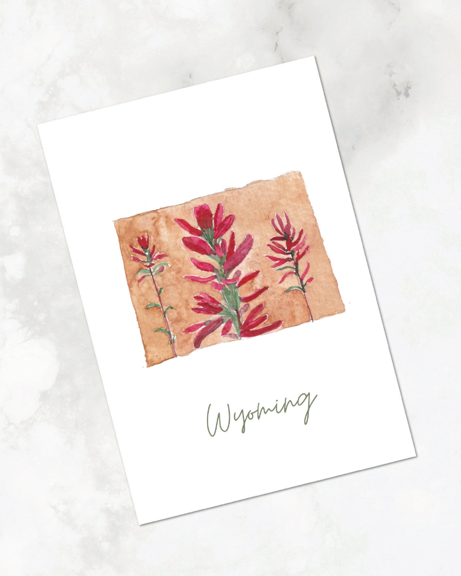 Wyoming State Flower Watercolor Greeting Card