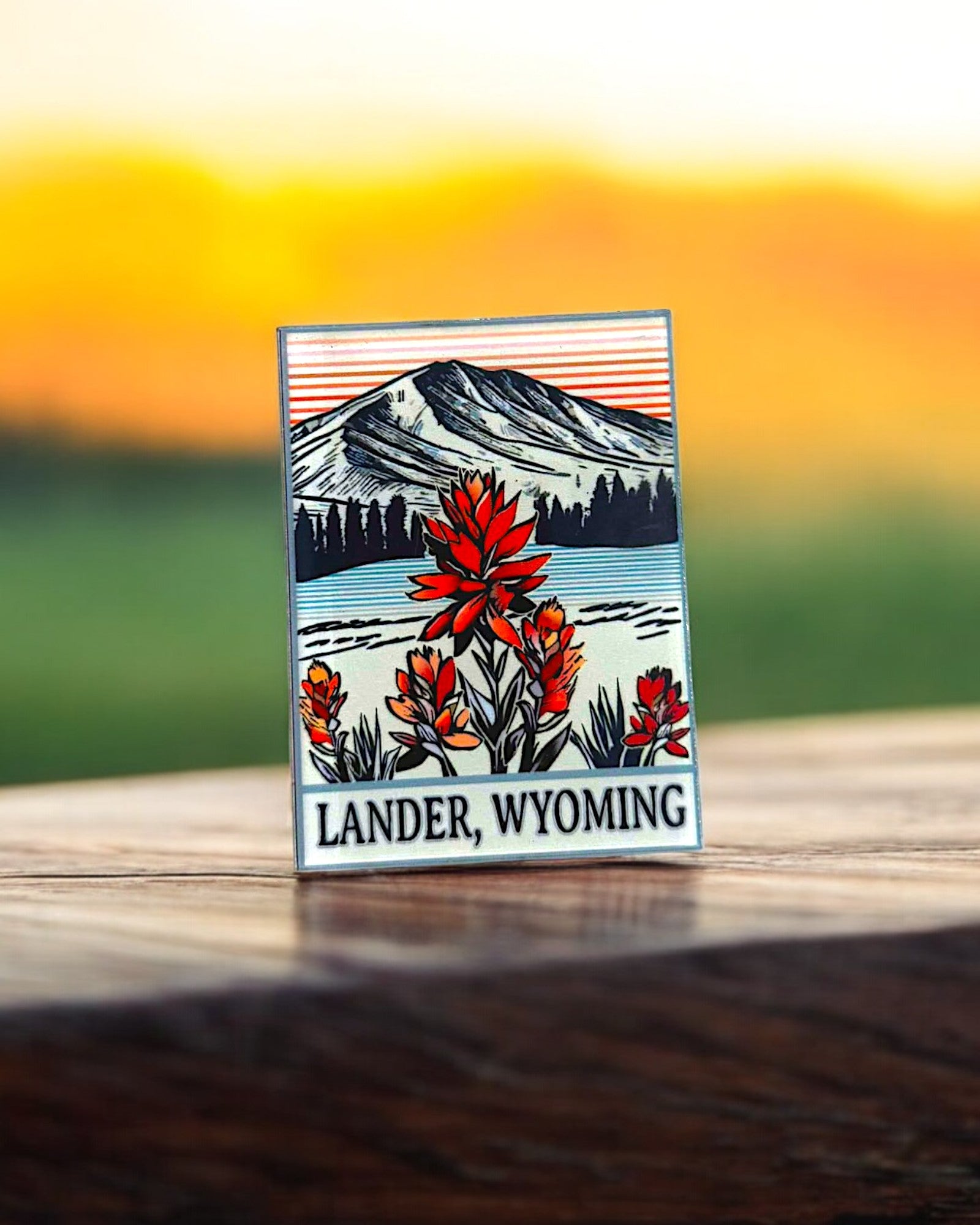 Lander, Wyoming Indian Paintbrush Magnet