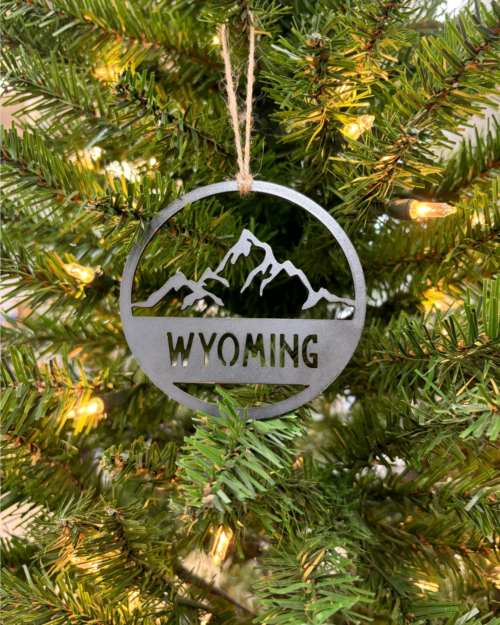 Metal Wyoming Christmas Ornament