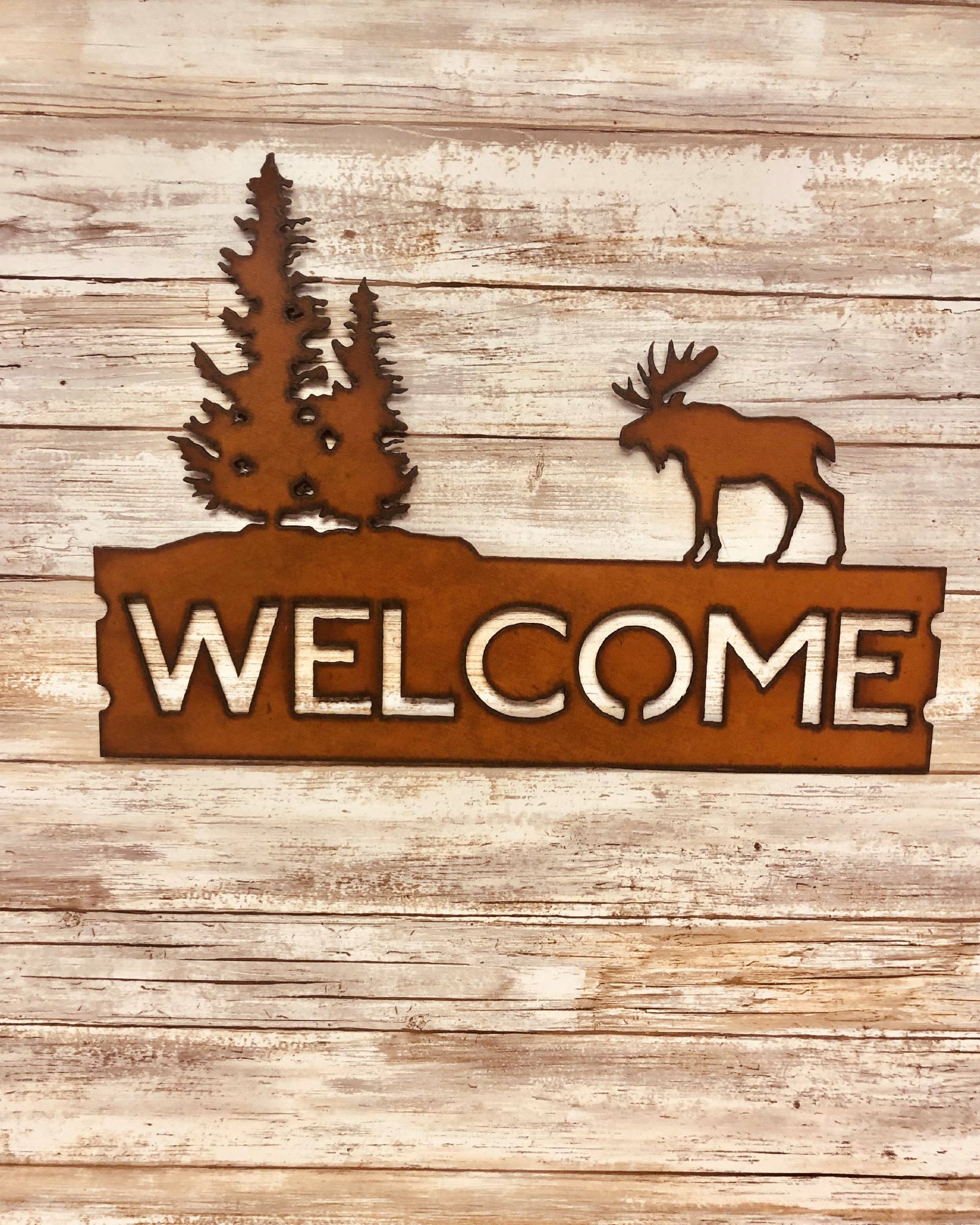 Moose Lodge Horizonal Welcome Sign