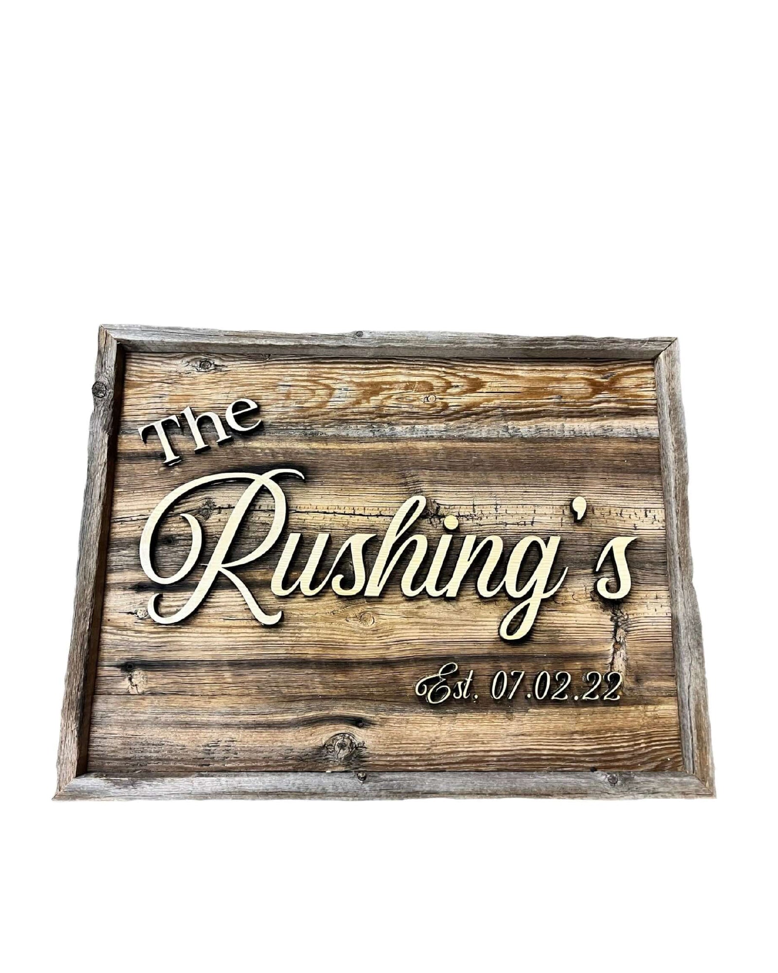 Rustic Barn Wood Wedding Sign