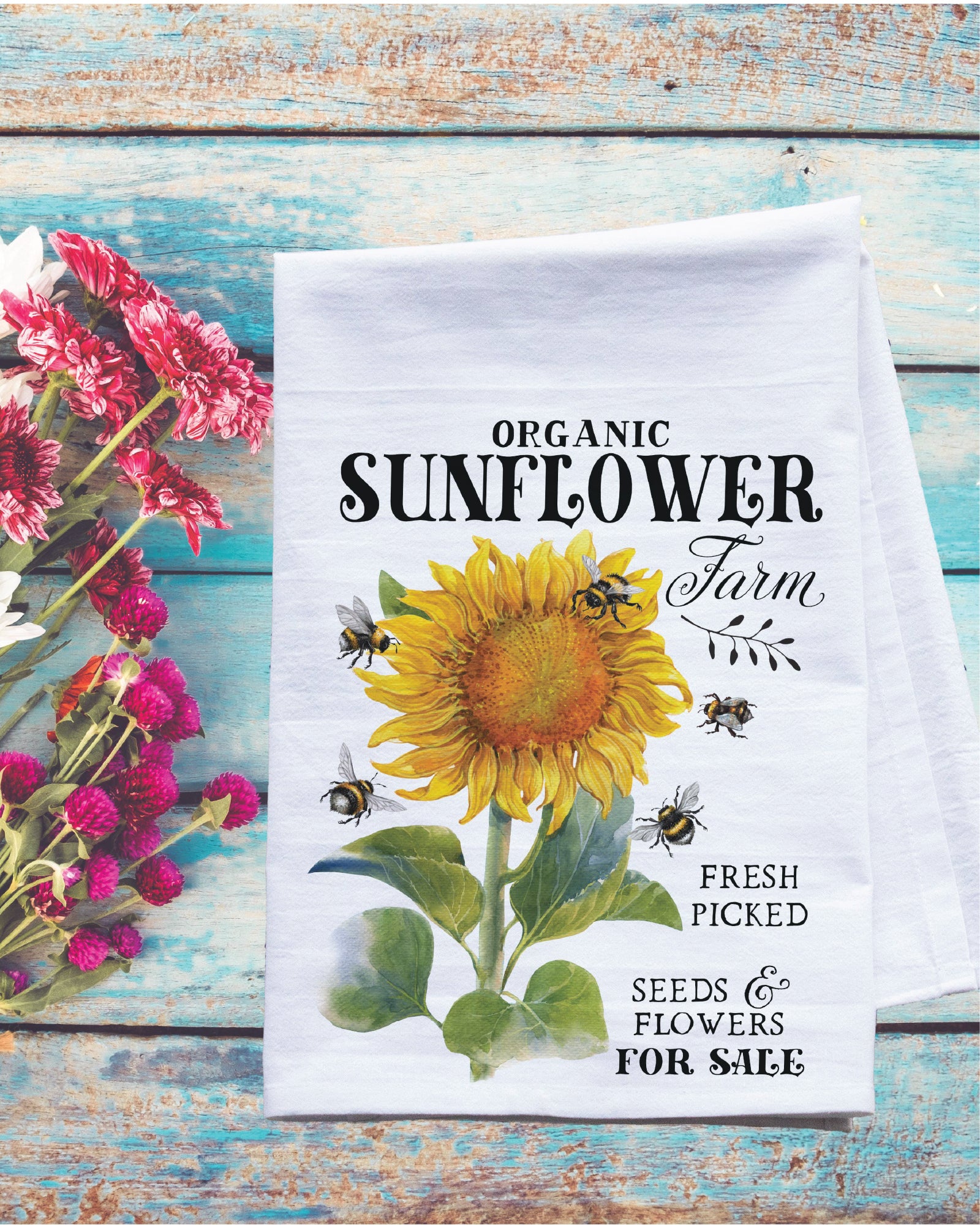 Sunflower Farm Flour Sack Tea Towel