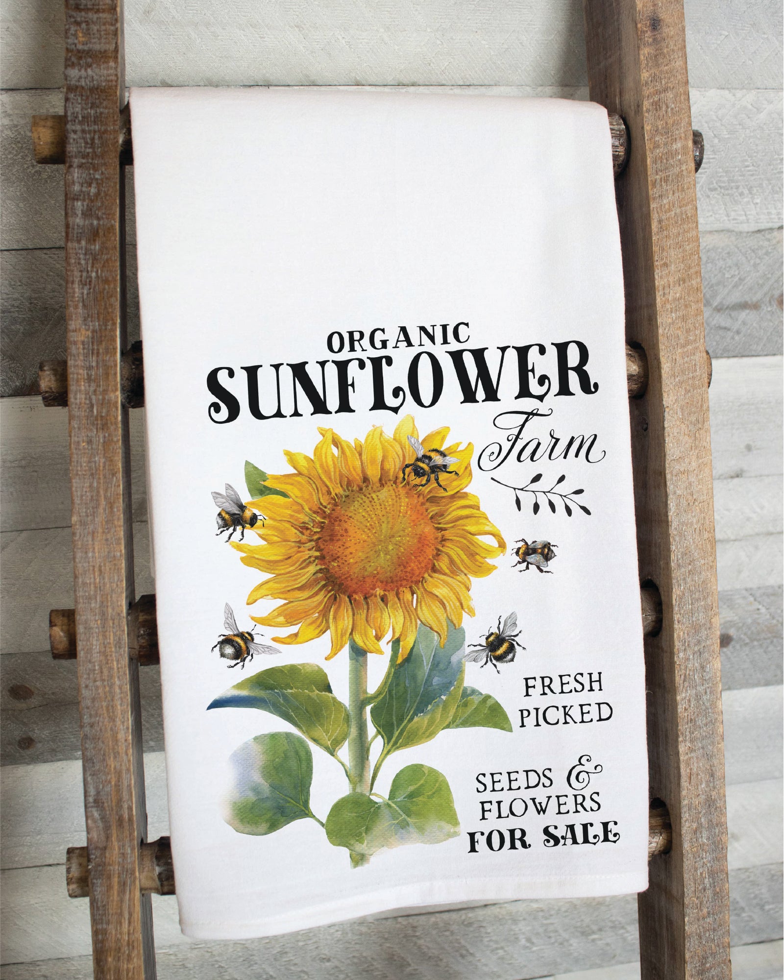 Sunflower Farm Flour Sack Tea Towel