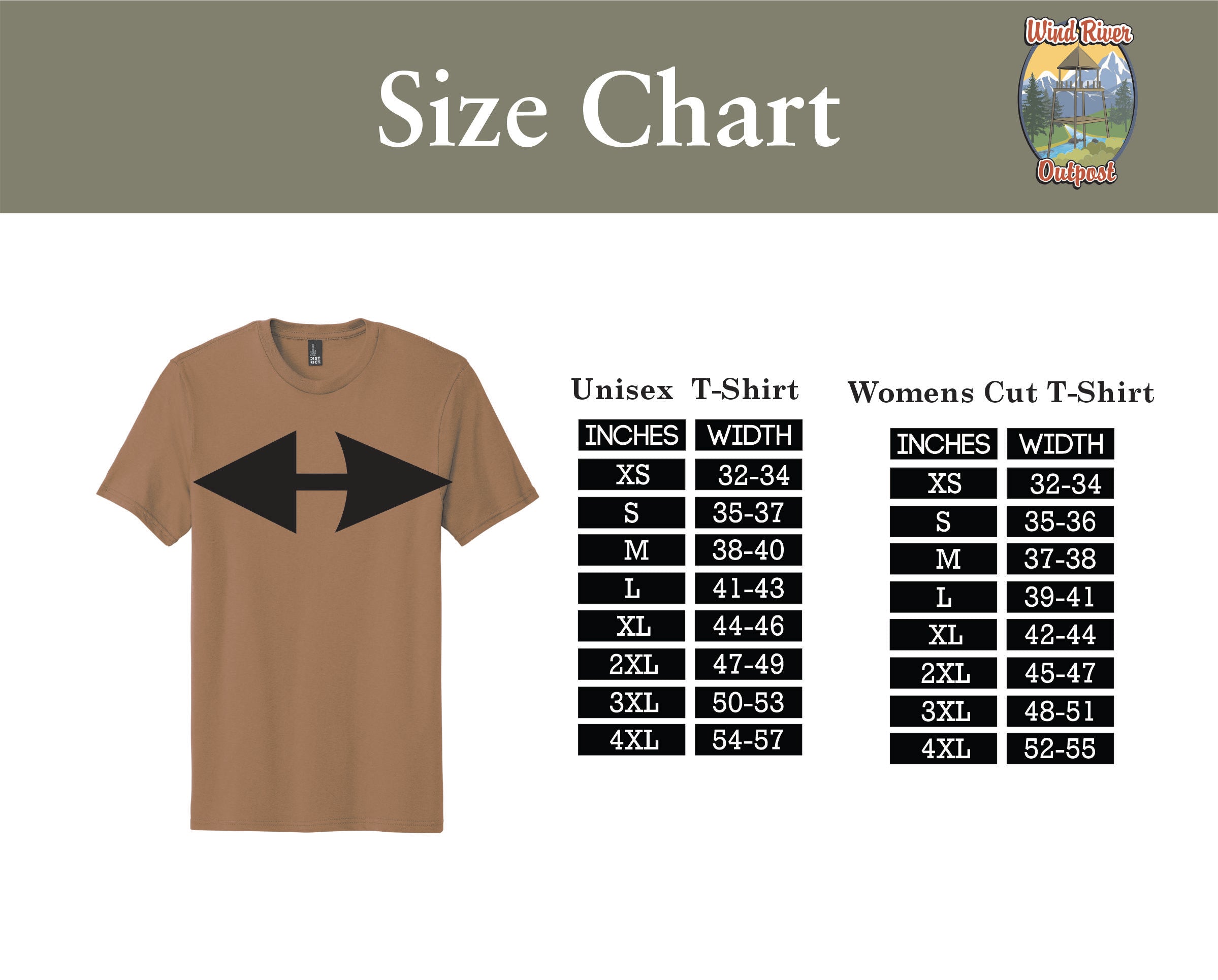 tshirt size chart