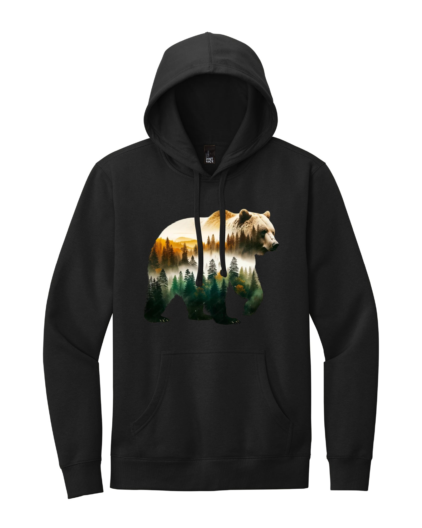 Watercolor Grizzly Bear Forest Hoodie