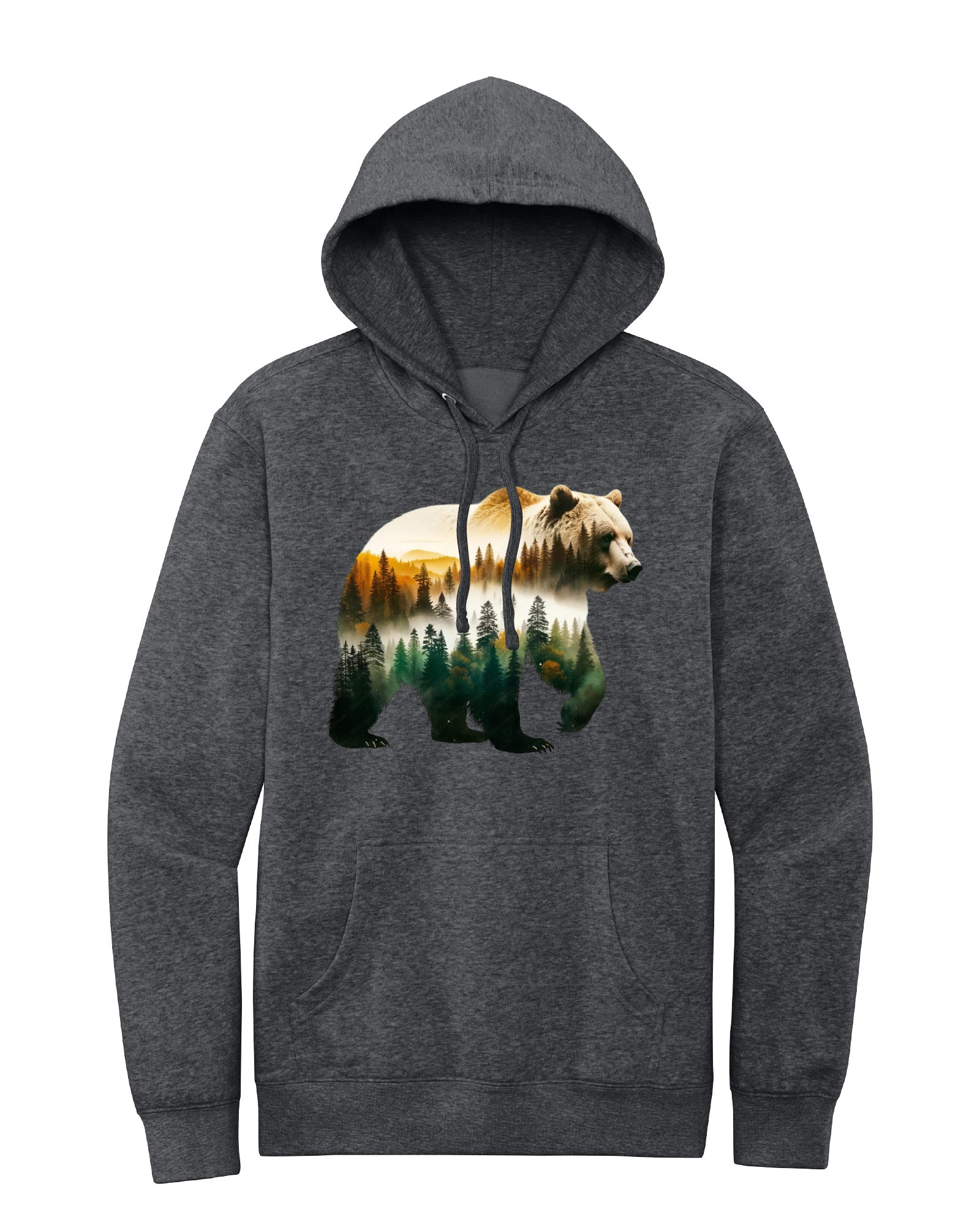 Watercolor Grizzly Bear Forest Hoodie