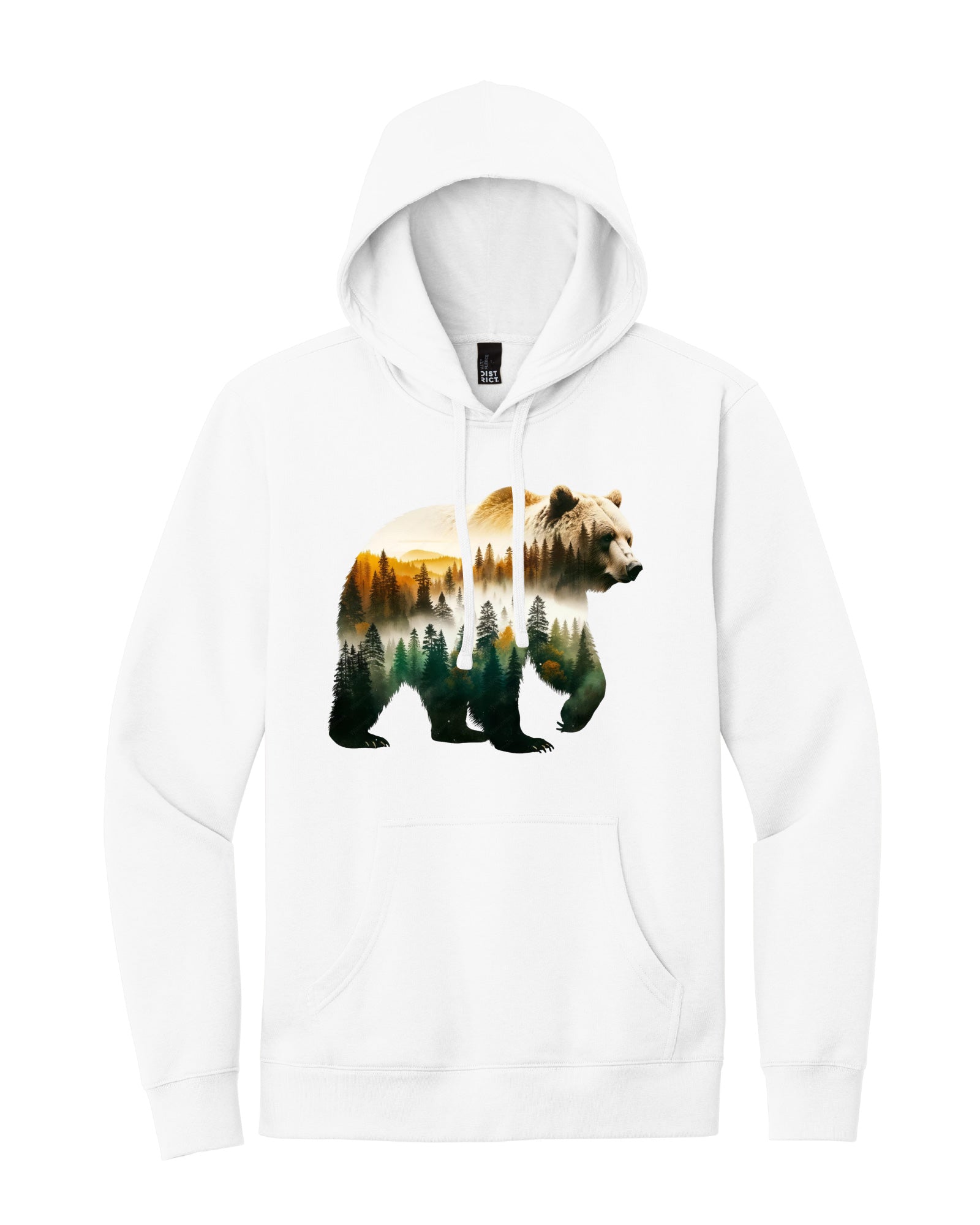 Watercolor Grizzly Bear Forest Hoodie