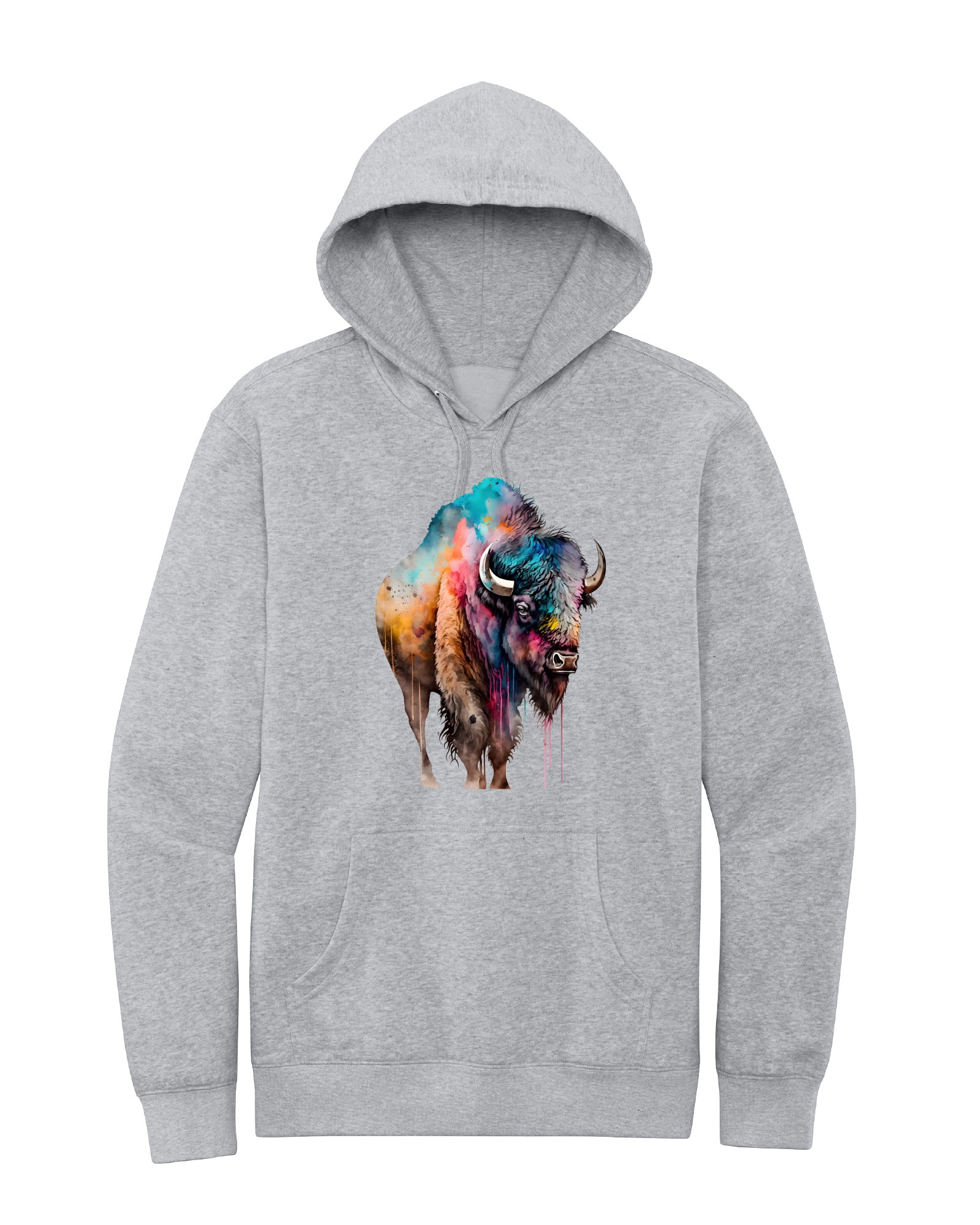 Watercolor Bison Hoodie