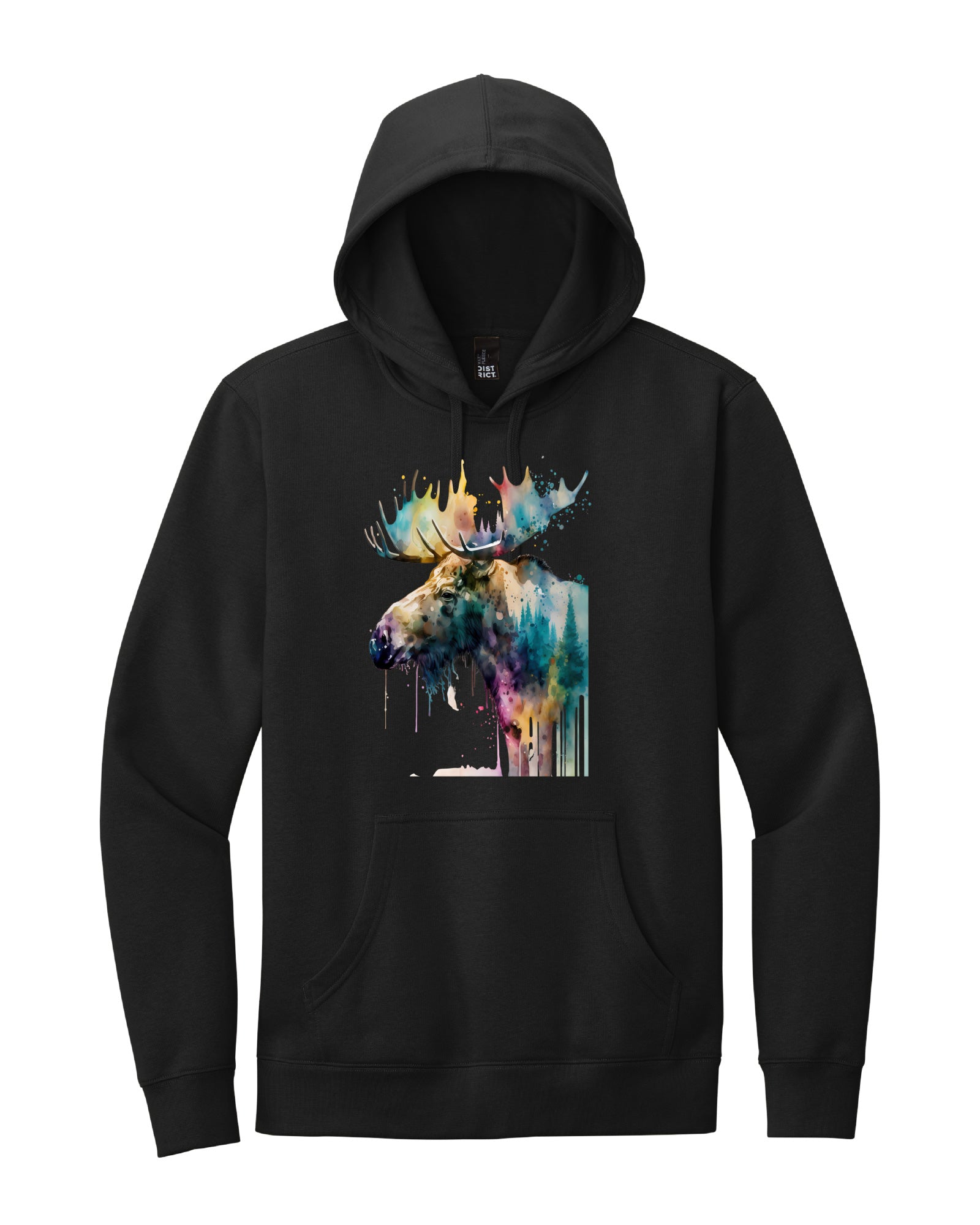 Watercolor Moose Hoodie