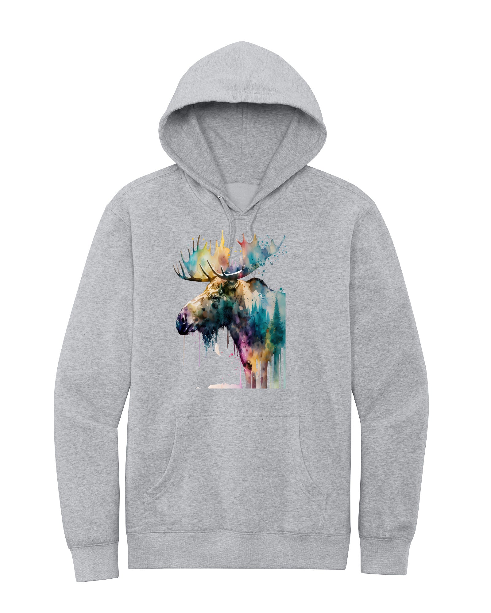 Watercolor Moose Hoodie