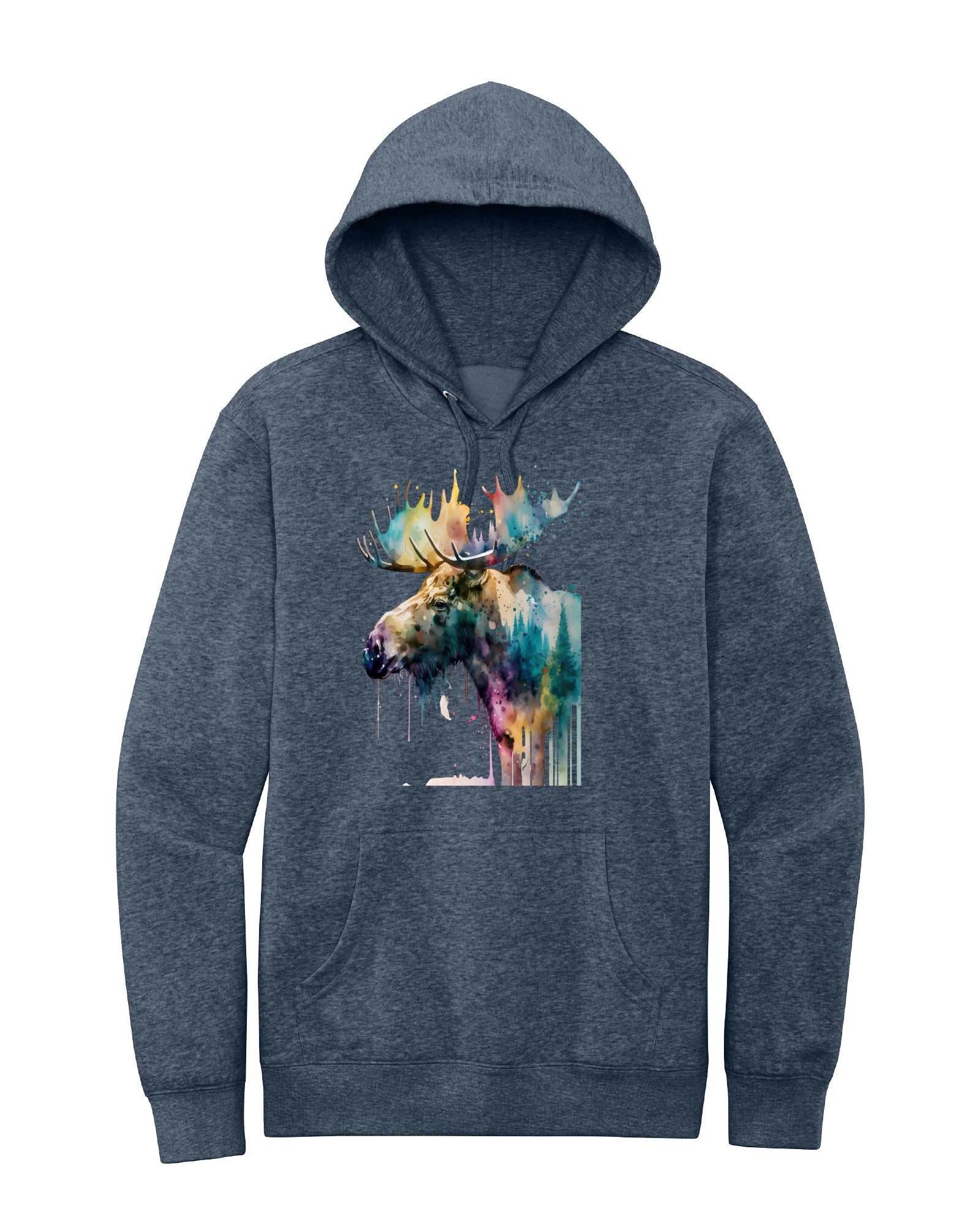 Watercolor Moose Hoodie