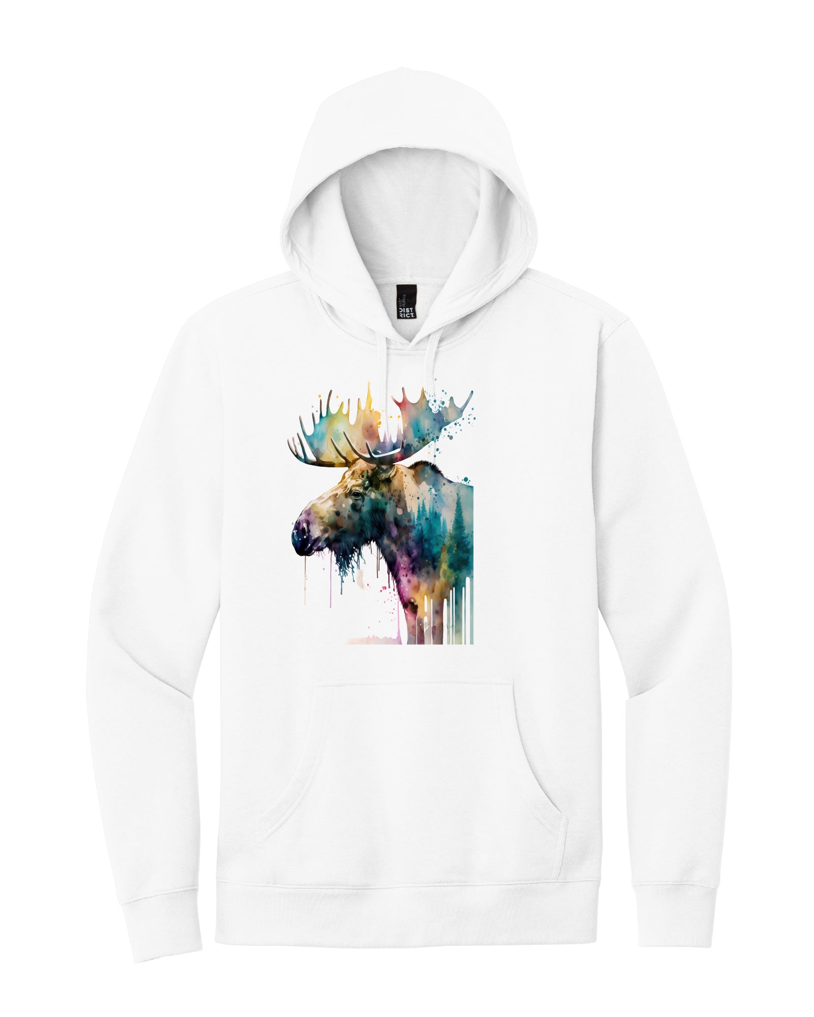 Watercolor Moose Hoodie