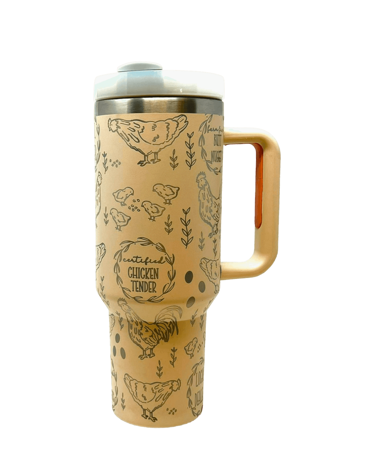 Chicken Engraved Stanley Dupe Tumbler 30 Oz, Chicken Full Wrap, Quencher  Dupe 40oz Tumbler With Handle 
