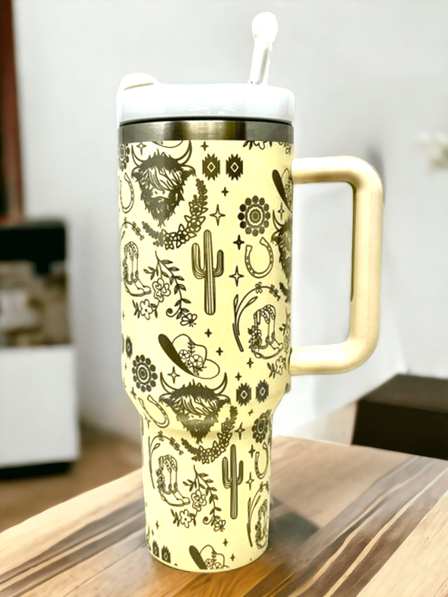 This 40 oz Western Highlander Tumbler is the perfect way to show your wild side! 