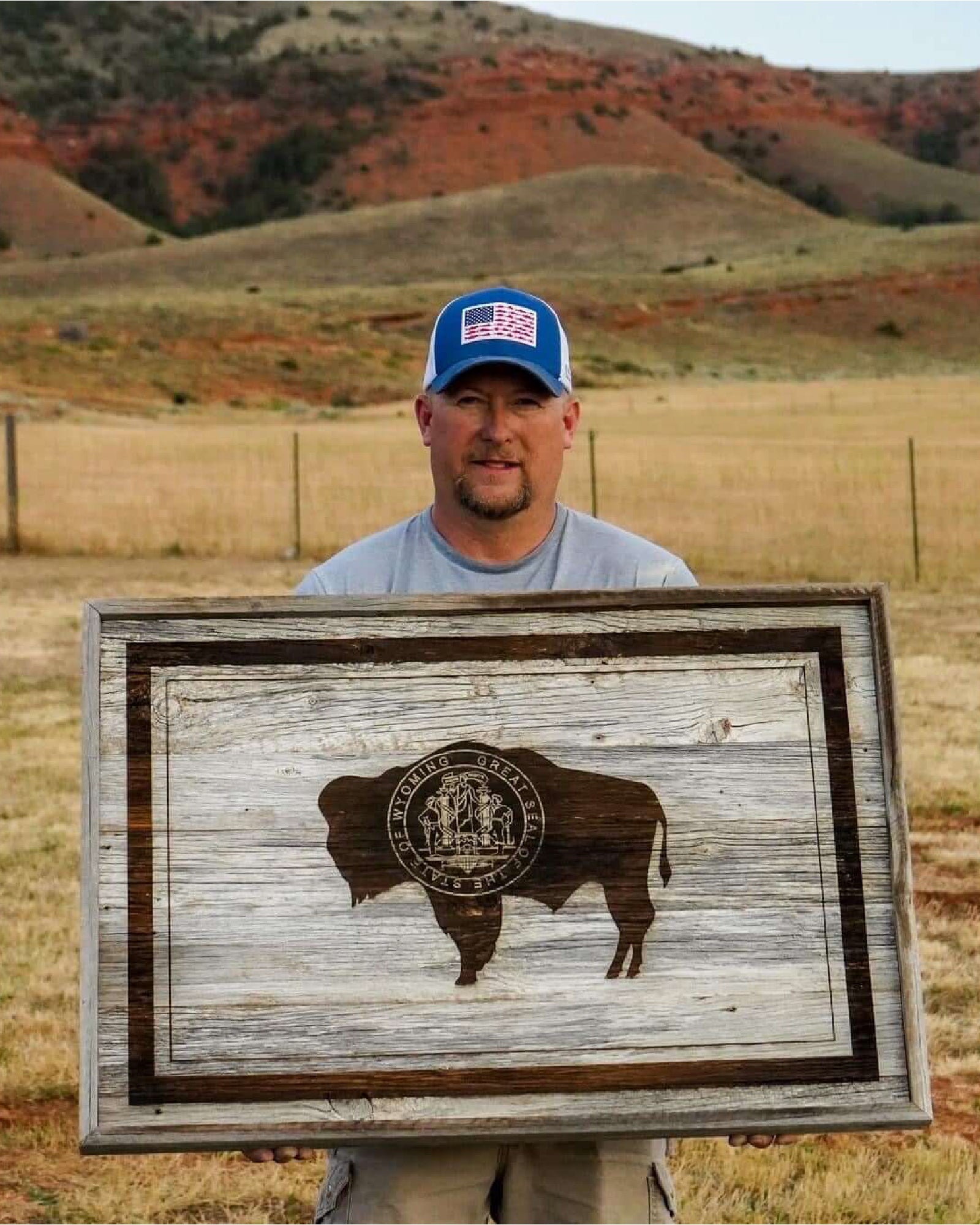 Rustic Wyoming Flag