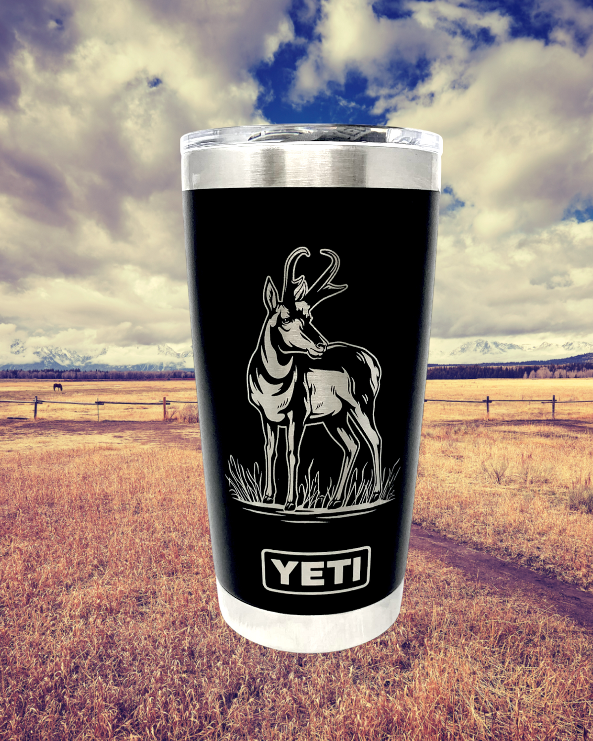 The Pronghorn Antelope Yeti Tumbler gives hunters the ideal outdoor companion.