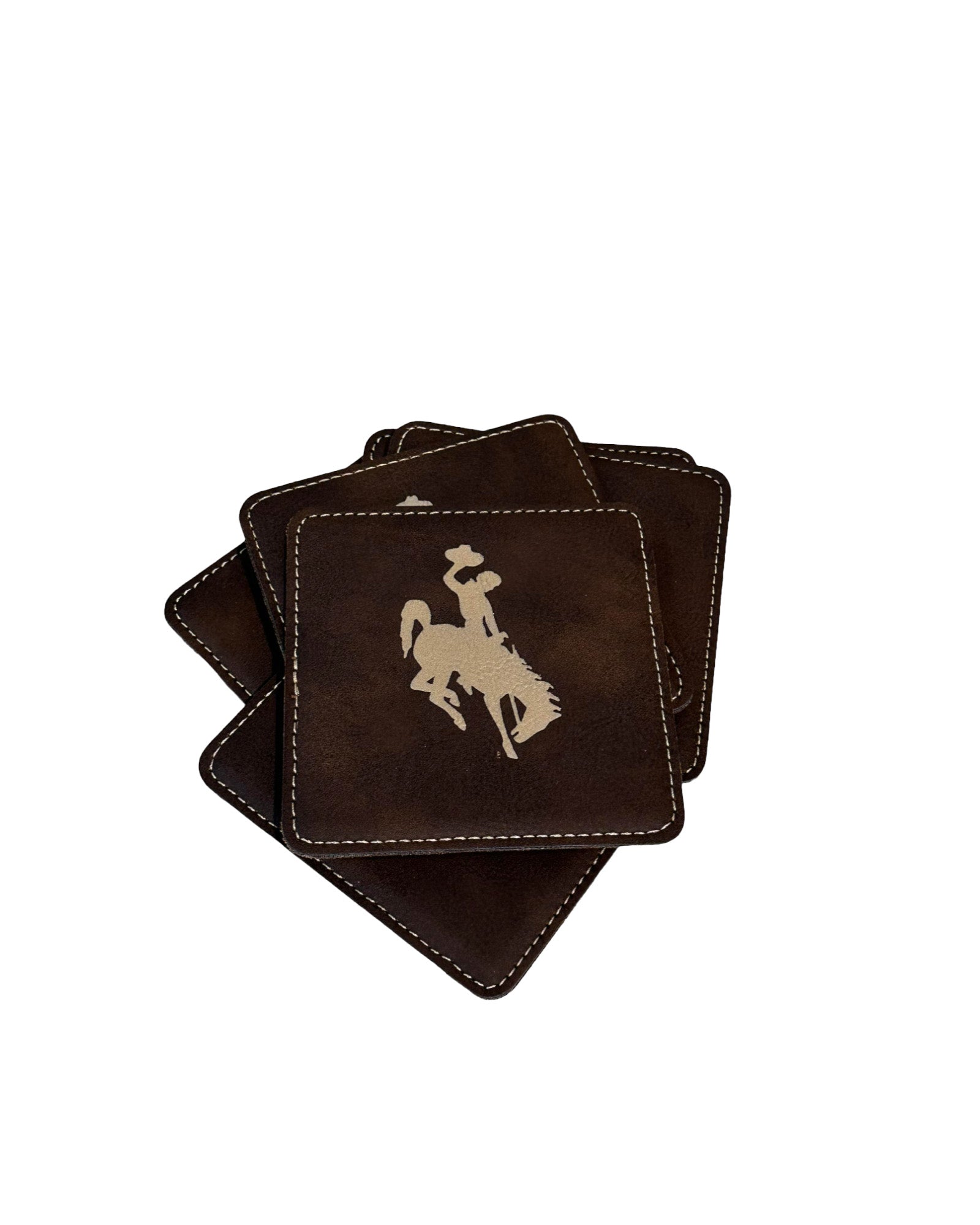 Wyoming Steamboat Leatherette Coasters