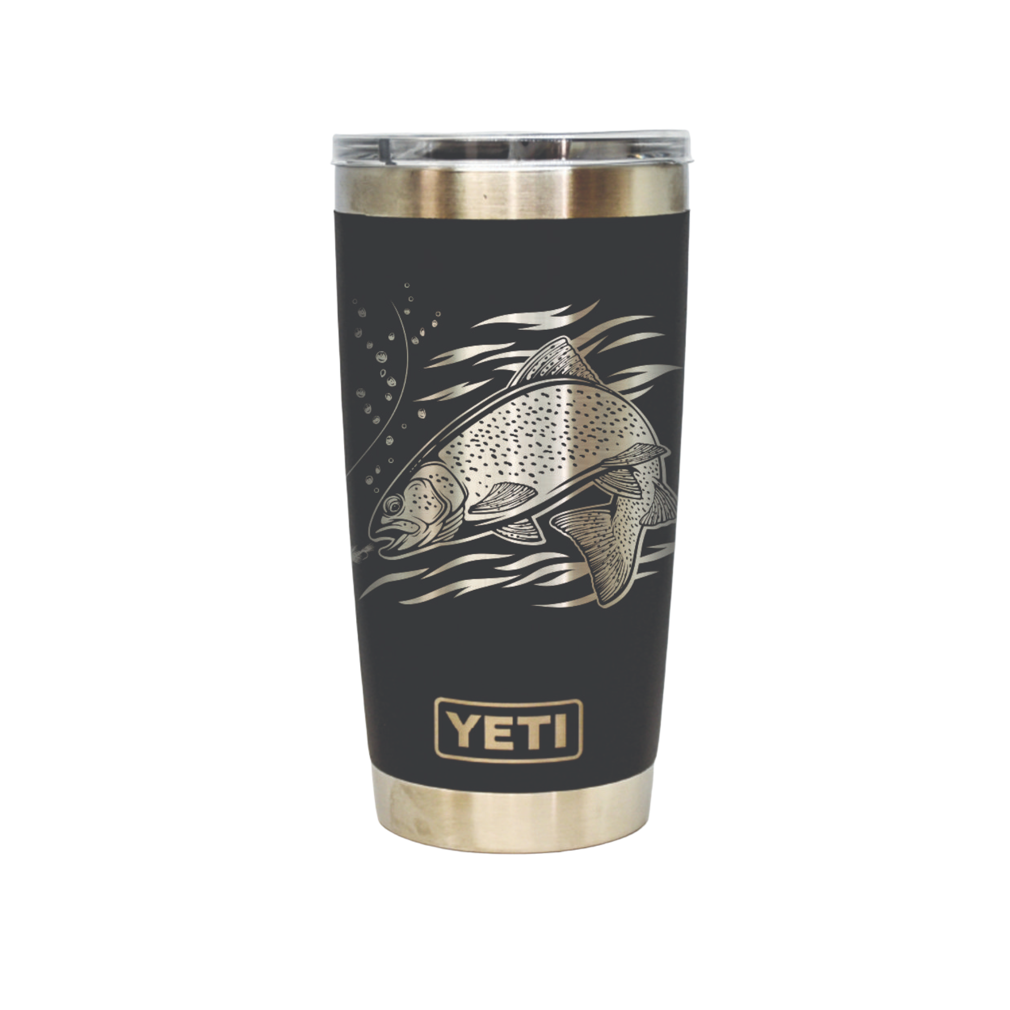 Laser Engraved Authentic YETI Rambler - TROUT FISHING